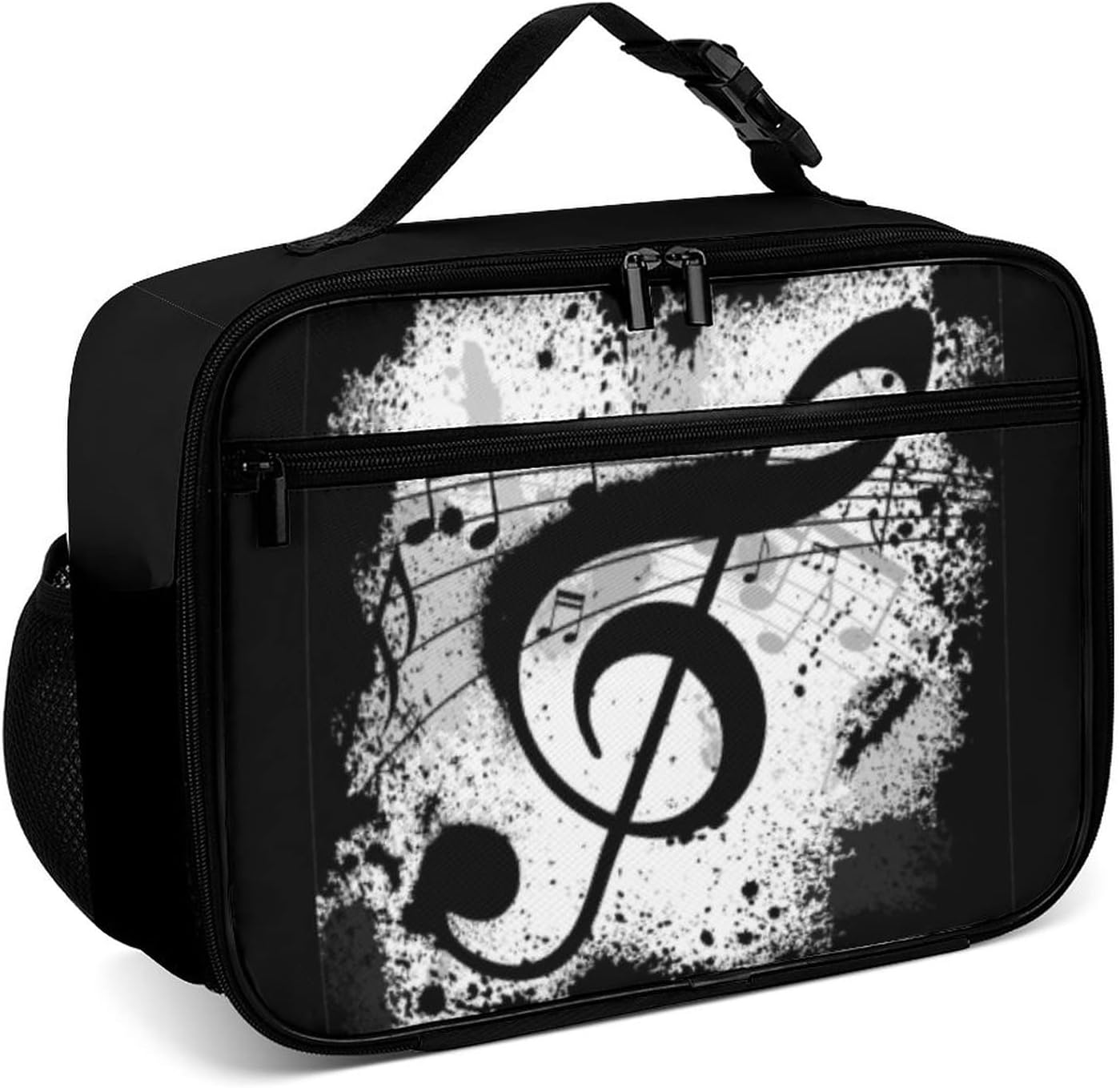 Music Note Reusable Lunch Box Insulated Lunch Bag Cooler Bag Lunchbox Meal Food Container Tote Bag for Women Kids Girls Boy School Camping Hiking Picnic Beach Travel