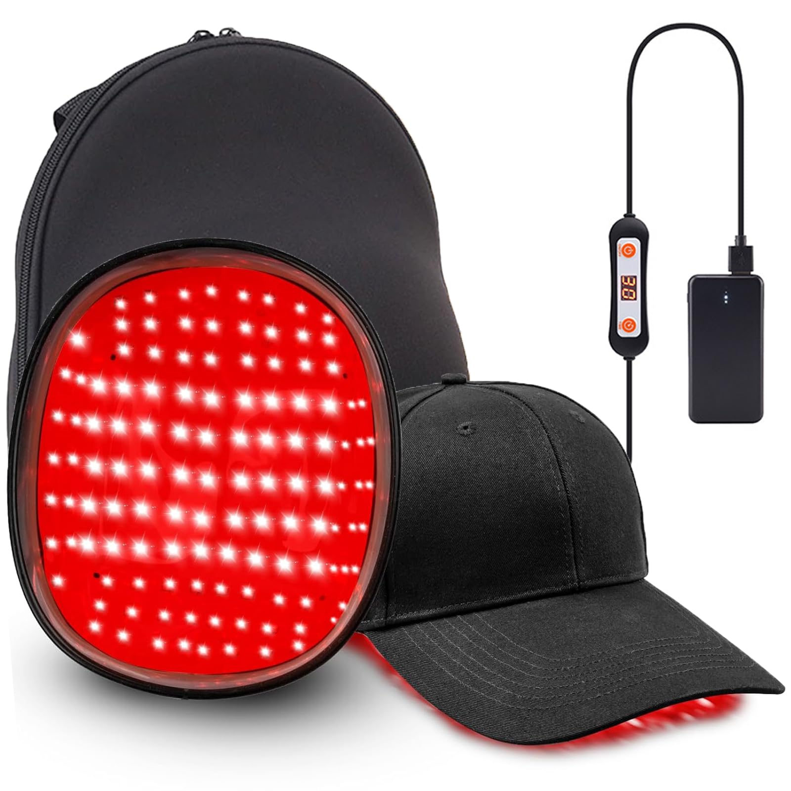 Professional Hair Growth Cap, Upgrade Red & Blue Light Therapy for Hair Regrowth, Hair Loss Treatment Hat for Men and Women, LED Shows Control, Safe & No Worry