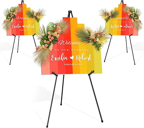 JR-MOV Soporte de caballete para exhibir carteles de boda, caballetes portátiles ajustables de 63 pulgadas para mostrar imágenes, caballetes de