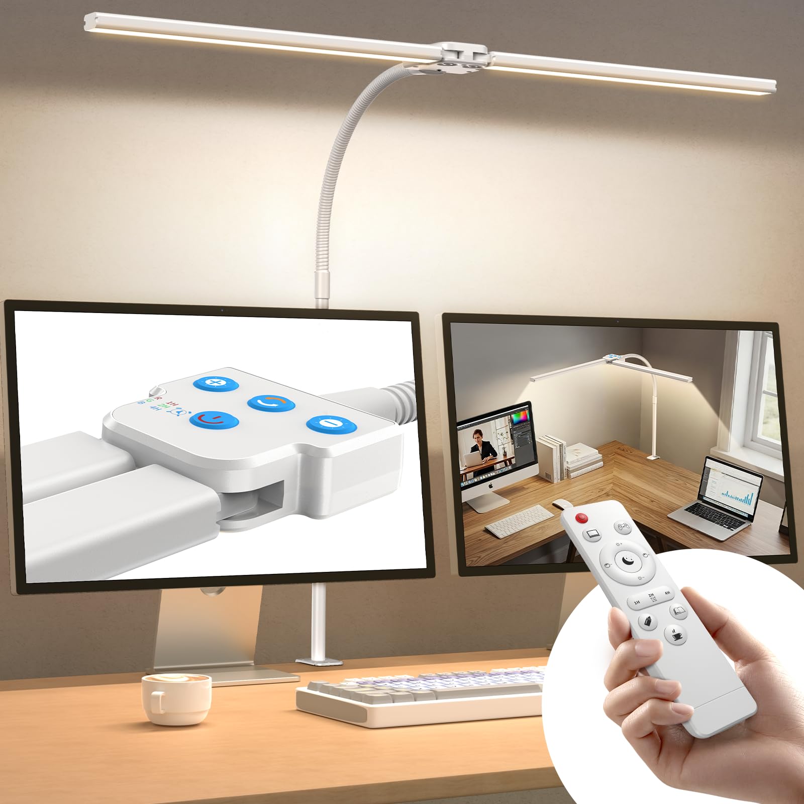 ホワイトデスク 引き出し付き デスクライト Amazon.co.jp: 【2025新登場】Hoxhyon デスクライト LED 白 クランプ式