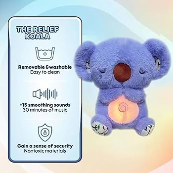 Peluche Koala Lenitivo Con Respiro Ritmico E Luci - Compagno Del Sonno Per Alleviare L'Ansia, Morbido E Portatile, Regalo Neonato