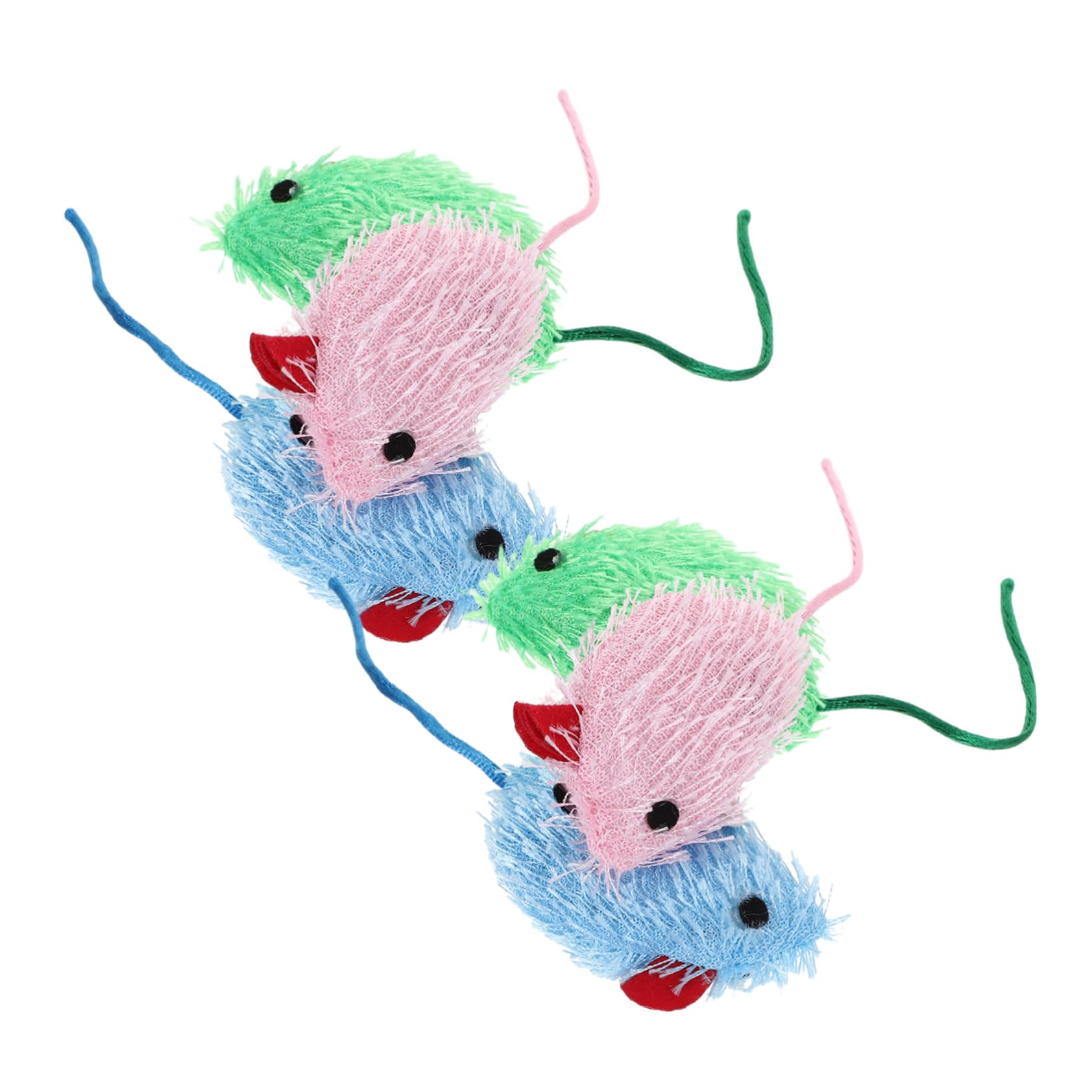 HOLIDYOYO 6Pcs Plush Cat Mouse Interactive Teasing Mice for Indoor Cats Fun and Lightweight Soft to Keep Kittens Active and Engaged