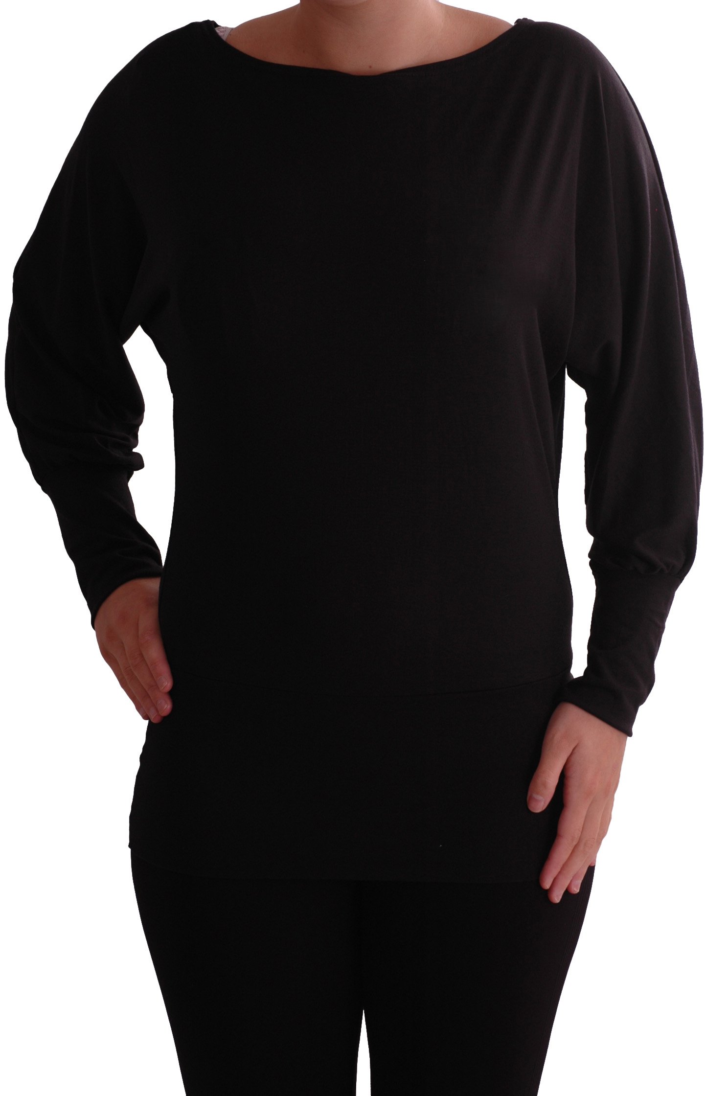 Eye Catch Women's Black Eyecatchclothing - Amelie Long Sleeved Batwing Top M/L