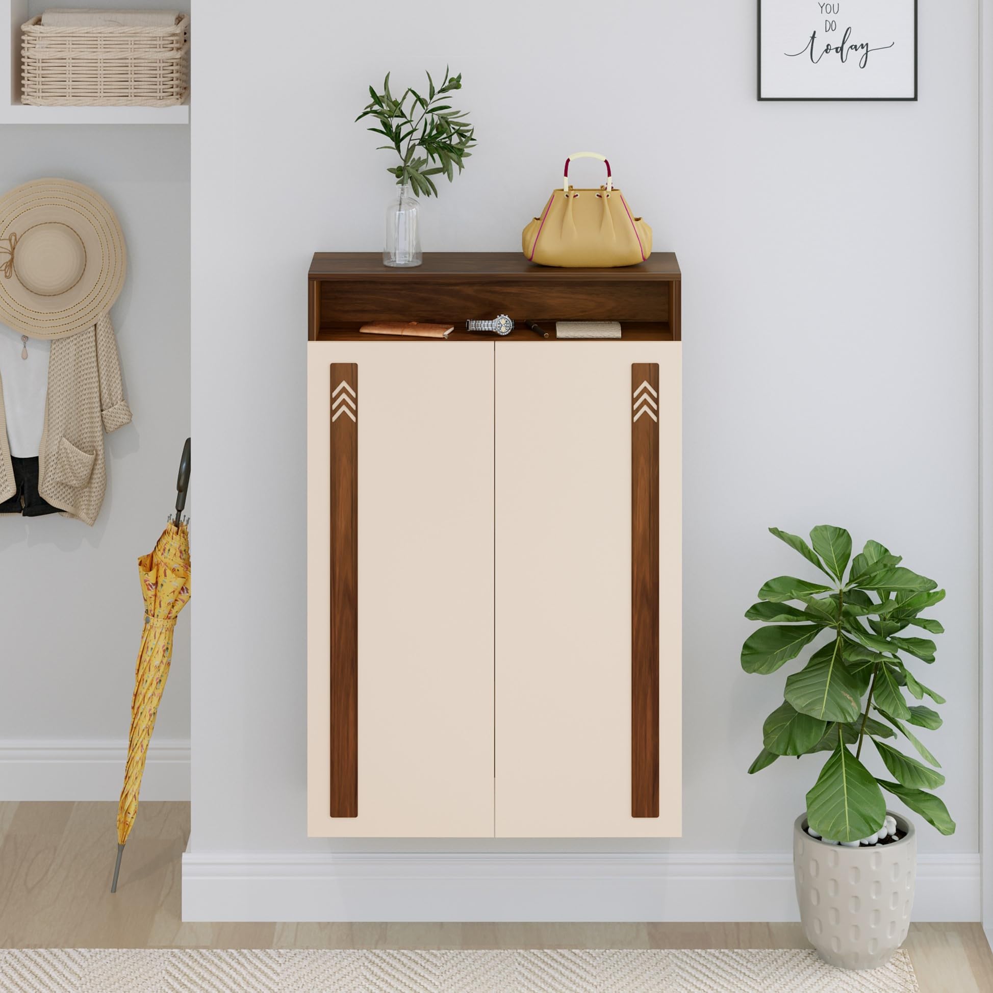 Bluewud Whartin Engineered Wood Dual Tone Doors Wall Mounted