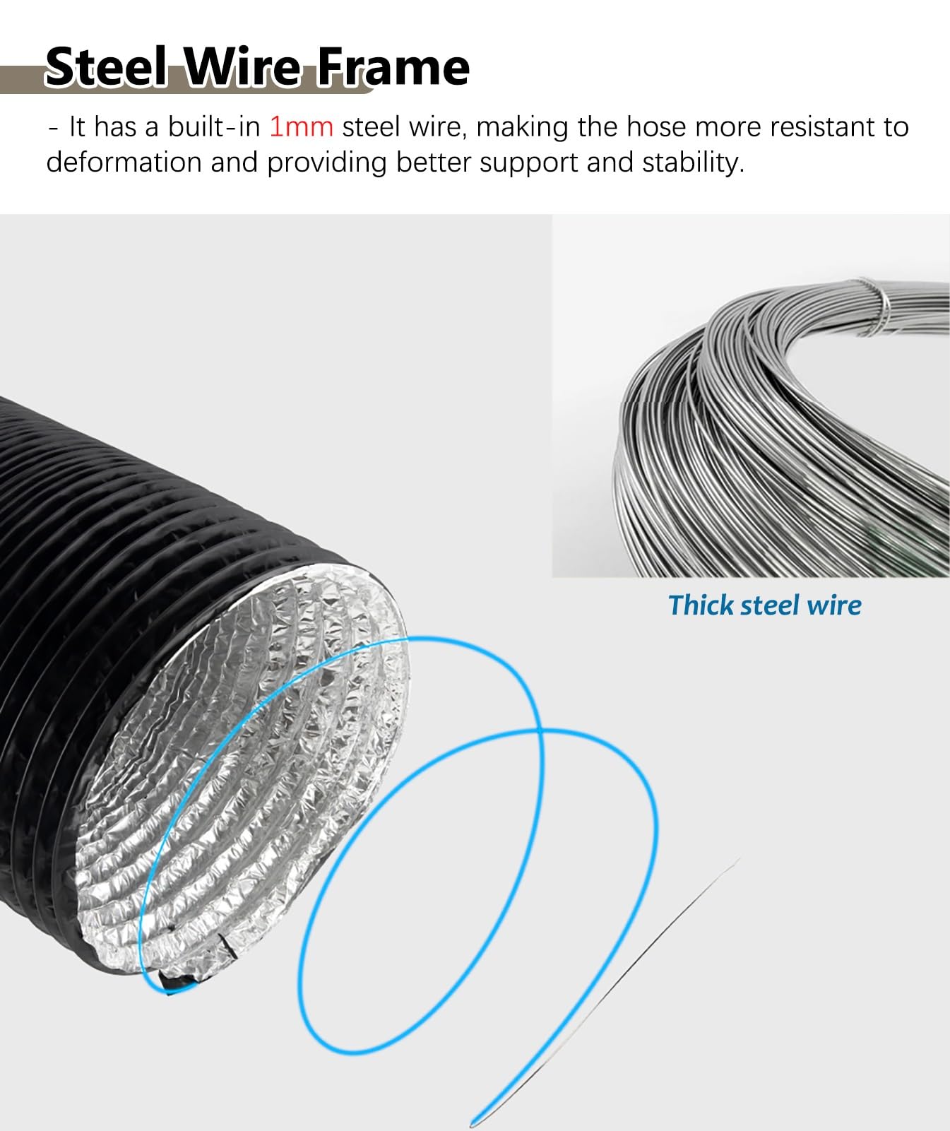 Manguera de Escape para Secadora ignífuga, Kit de conducto HVAC portátil de 10 Metros, Tubo de Escape de Acero para baños y cocinas, solución para Espacios confinados de 300 mm (11 3/4 pulga