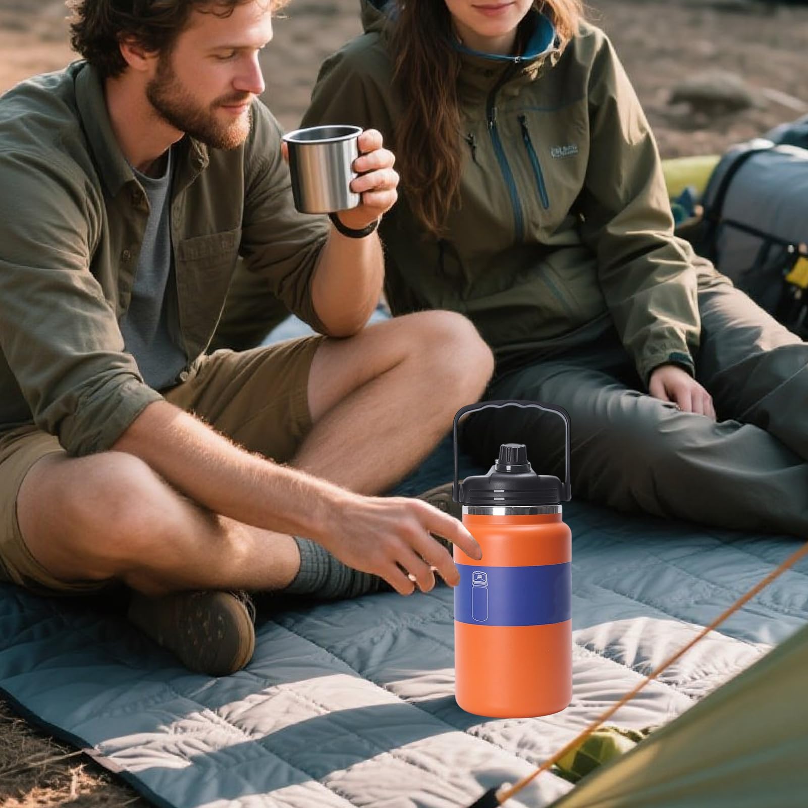 Edelstahl Trinkflasche 4 Liter Isolierflasche Thermo | Isolierte Edelstahl Trinkflasche Für Heiße Und Kalte Getränke Inklusive Kaffee, Für Sportarten Wie Fitness, Wandern, Schule