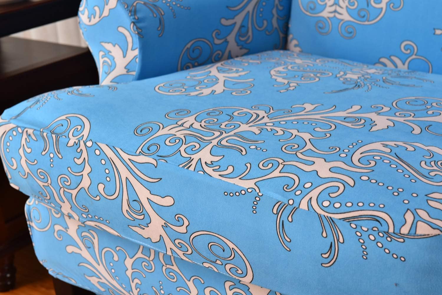 WAQIA Elegant Wing Chair Slipcovers Stretchy Wing Back Armchair Sofa Covers, Floral Printed Slipcovers for Wingback Chair Furniture Protector in Living Room, with A Seat Cushion Cover (Yellow): Home & Kitchen