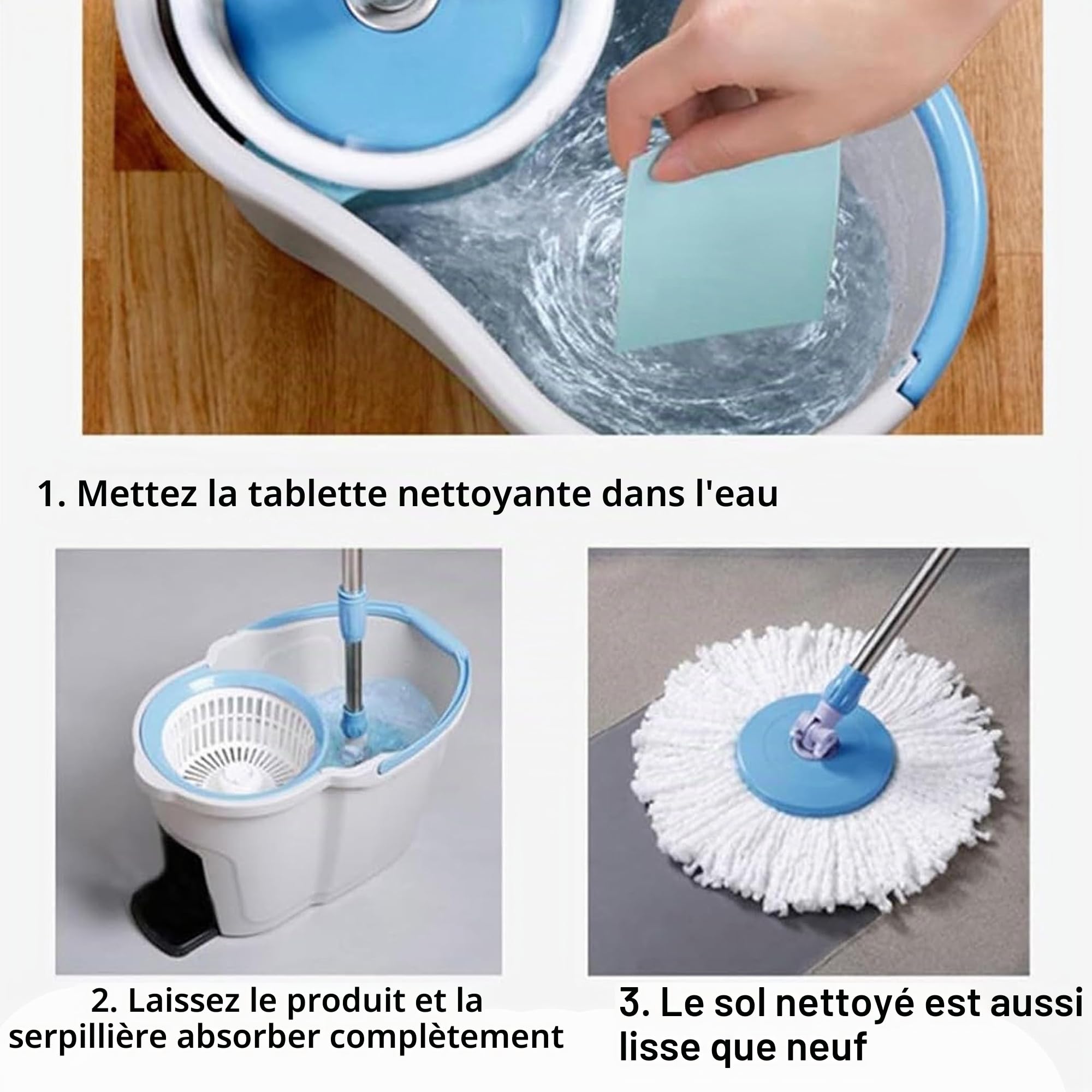 30PCS Multi-Effect Floor Clean Tablets,Floor Cleaning Tablets Multi-surface Cleaner,Tablettes Parfumées Puissantes,Solution de Nettoyage pour Serpillière,Nettoyant Pour Serpillière Et Sols