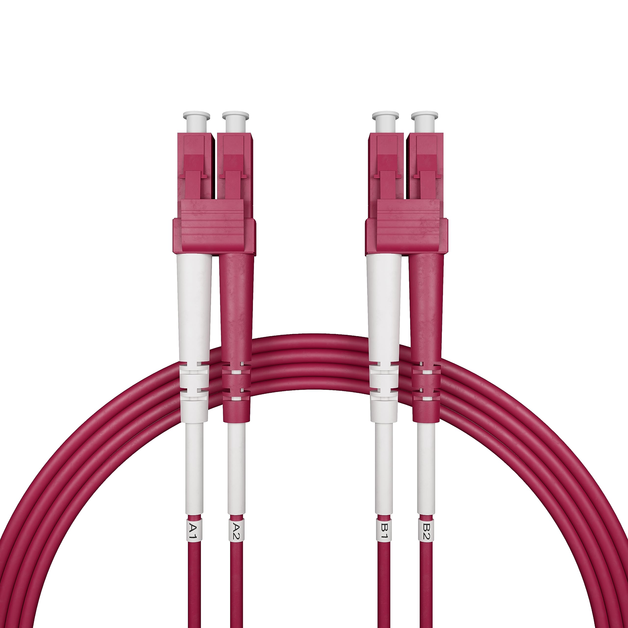 nexinex - 3m OM4 Glasfaserkabel LC/UPC auf LC/UPC Patchkabel | Duplex Multimode Glasfaser LWL Lichtwellenleiter Kabel LC/LC