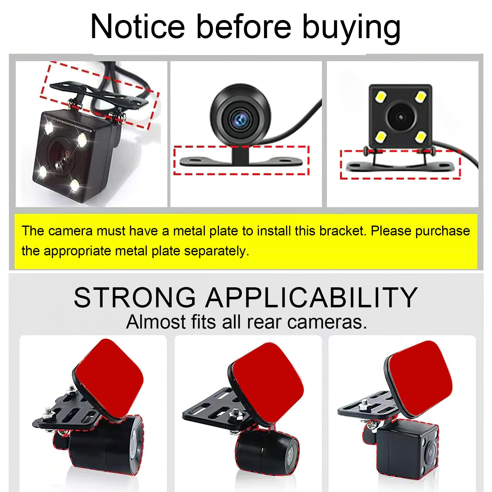 Supporto Universale Per Telecamera Di Retromarcia - Regolabile 180°, Senza Forare, Per M550, M63, PG02S, PG16 - Foto 3