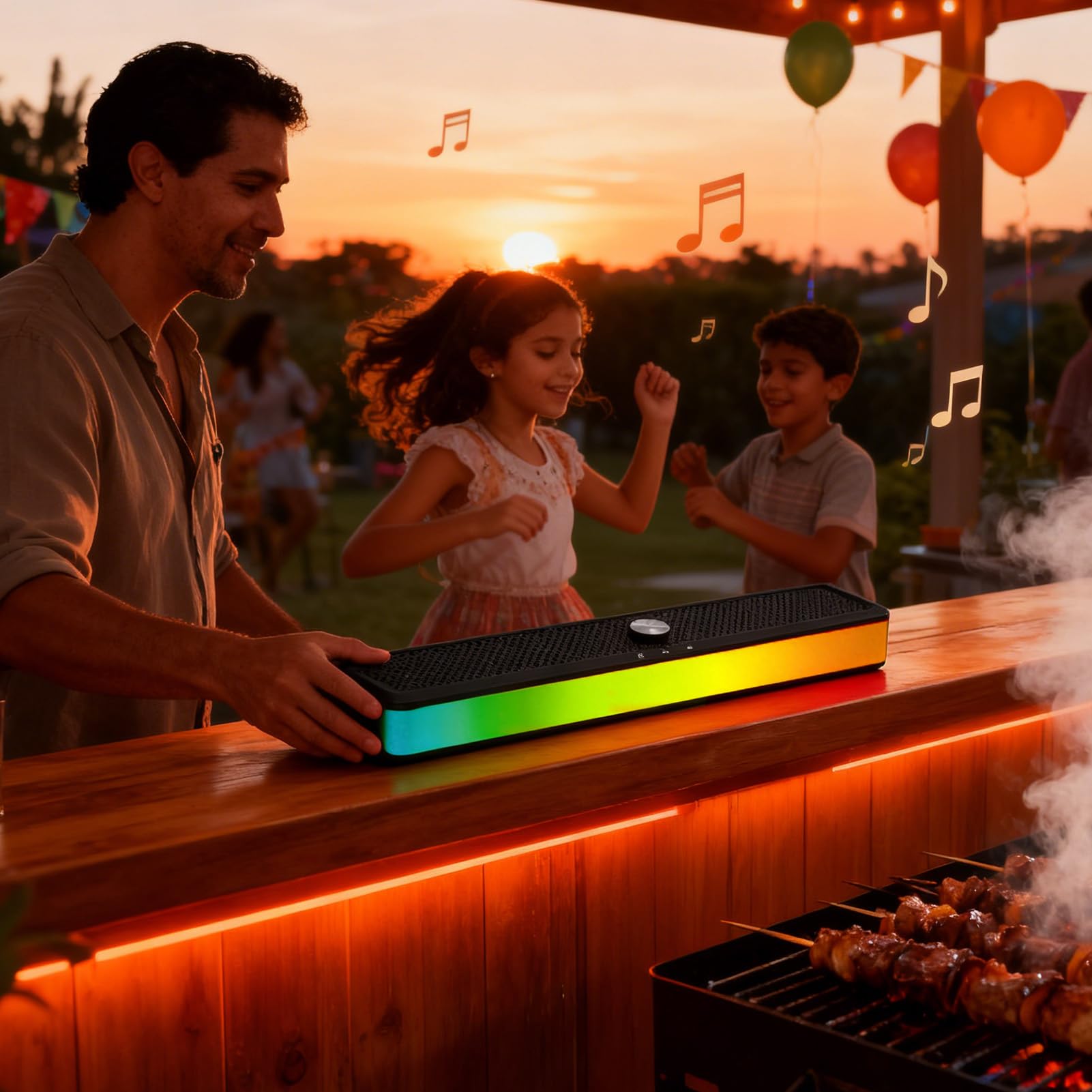 Altoparlanti RGB Per PC Soundbar RGB Per Computer E Videogiochi | Altoparlanti Da Tavolo Portatili Per Casa Doccia Scrivania Festa Natale Camera Patio Auto Telefono Musica Teatro