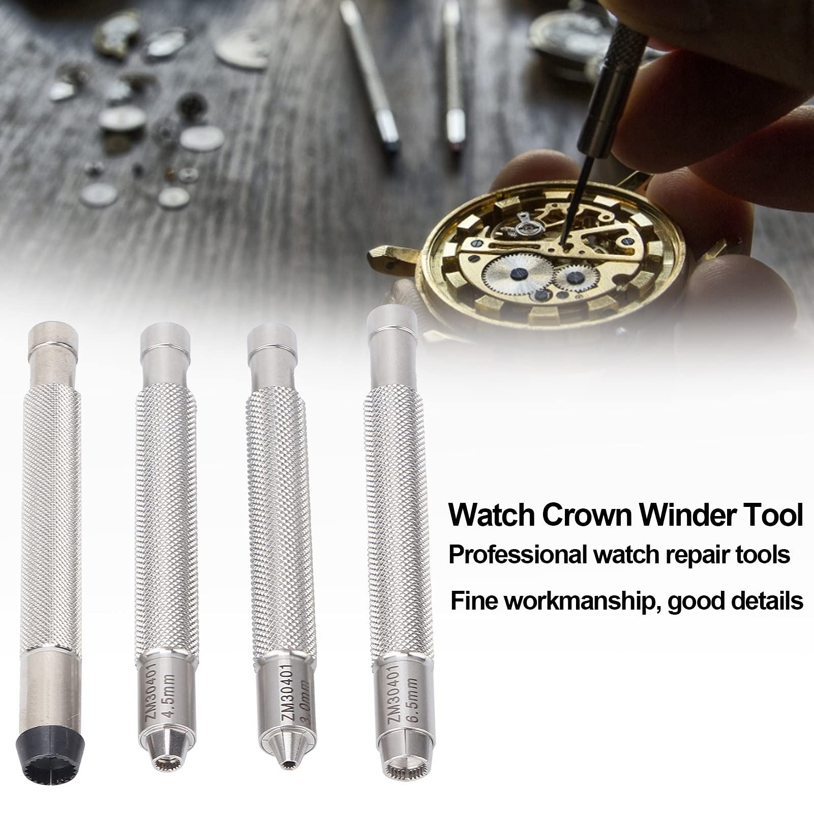 Reloj Corona Tornillo de bobinado, Reloj Corona Herramienta de bobinado, Acero Inoxidable Precisión Juego de herramientas para el hogar, Kit de herramientas de reparación electrónica para reloj,