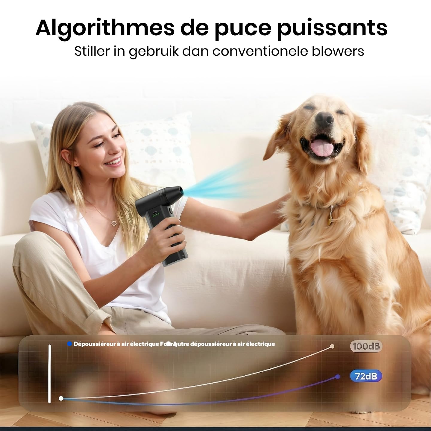 Souffleur d'Air Comprimé Électrique 110000RPM, Nettoyeur Clavier sans Fil, Jet Fan Puissant pour PC, Voiture et Maison, Alternative aux Bombes d'Air Sec, Dépoussiérant Portable Rechargeable (noir)