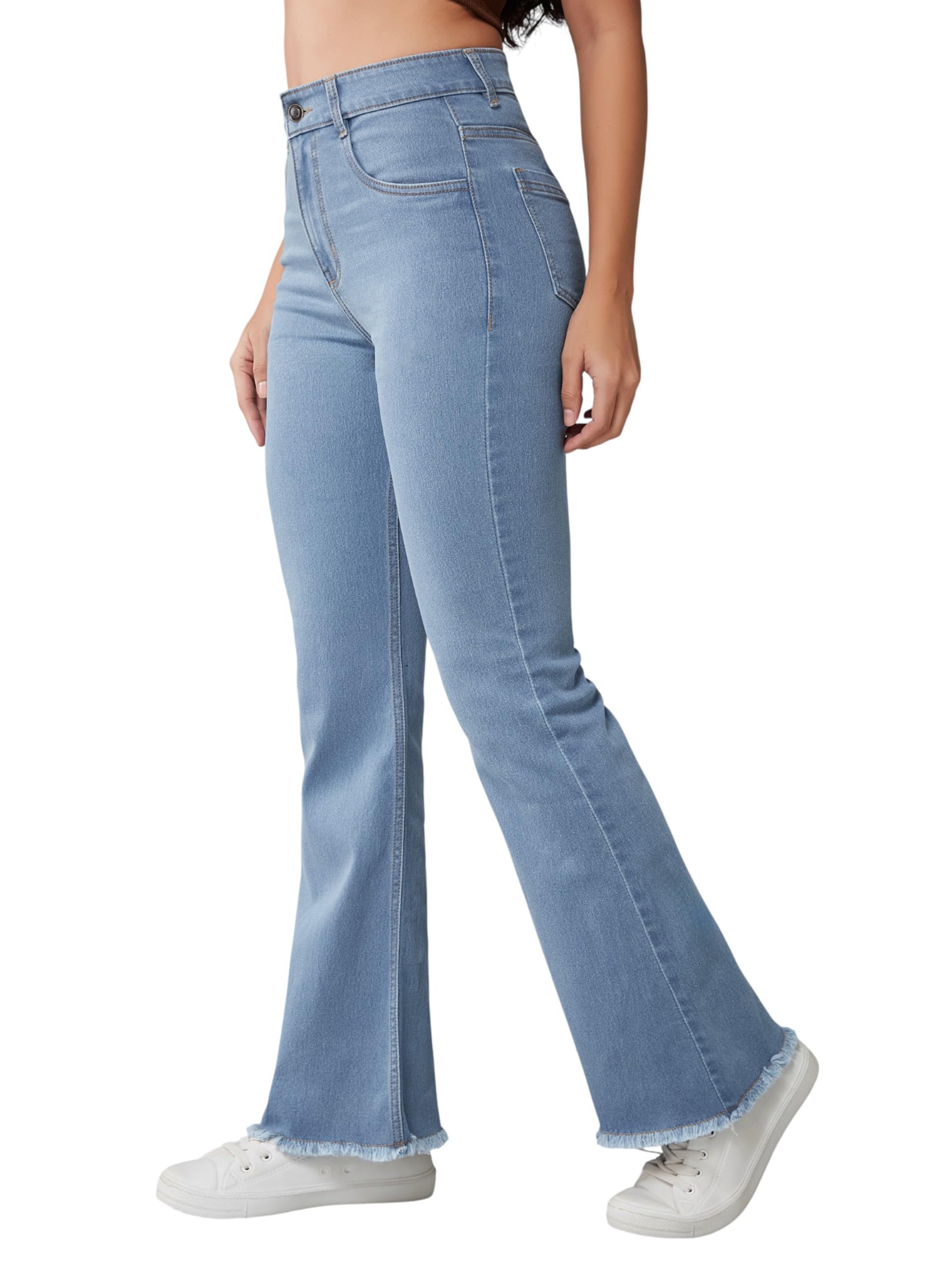 Women's High Waist Straight Fit Jeans-image-1