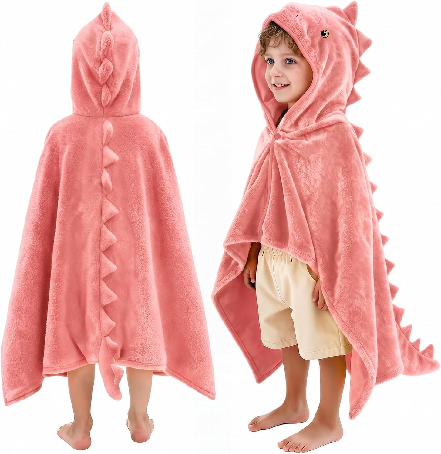 Hiturbo Kids Dinosaur Bath Towel: Soft Fleece Towels Hooded Poncho