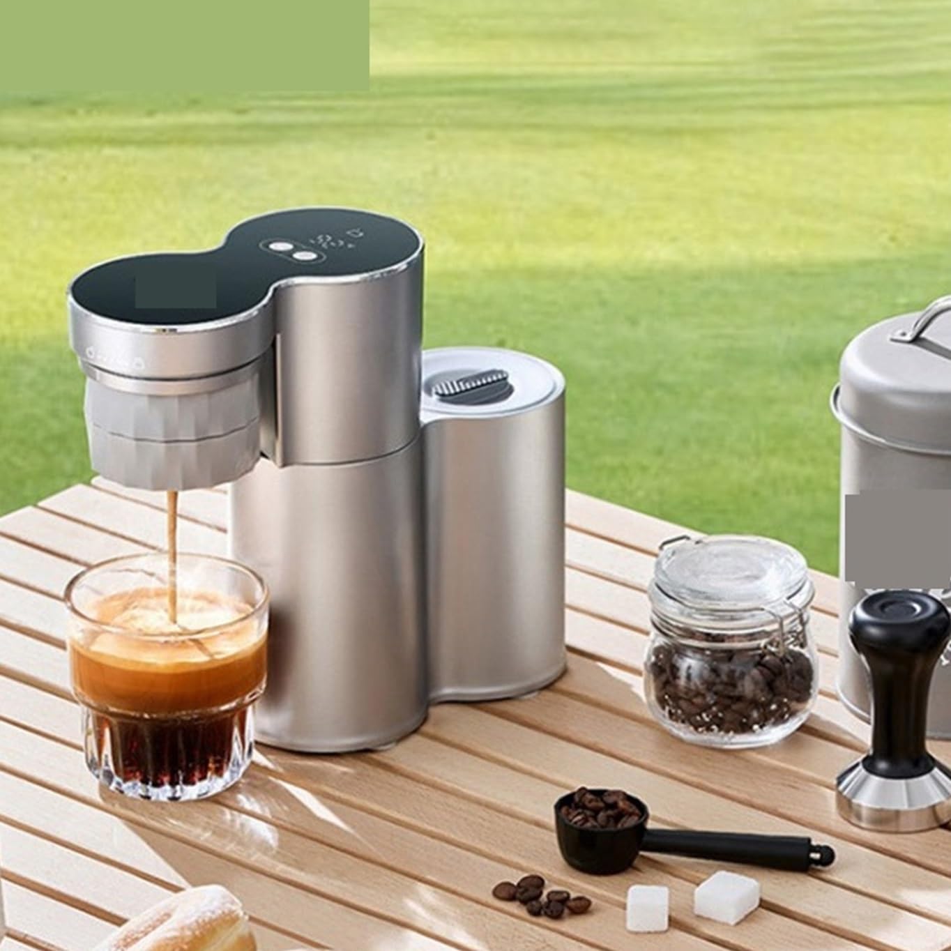 Przenośne ekspresy do kawy, Przenośny ekspres do kawy Espresso 1150 W Ekspres do kawy na kapsułki Pojedyncza porcja do kubków K i kawy mielonej na kemping, piesze wycieczki, podróże, samochód ke