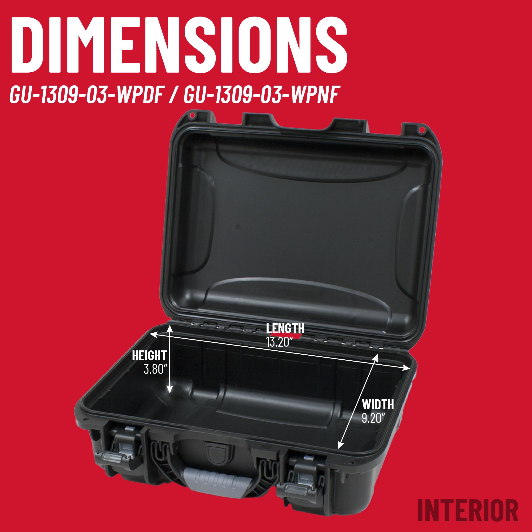 Gator Cases gu-1309 – 03-wpdf Negro Impermeable Caso Moldeado por inyección