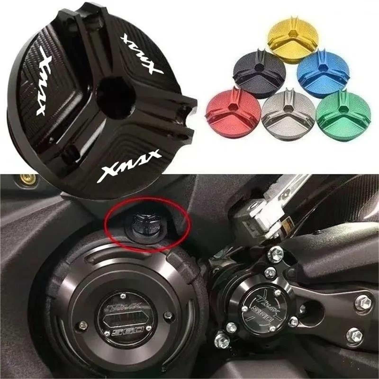 Schutzteile Motoröldeckelschraube Öleinfülldeckel Zubehör Für Yamaha XMAX 250 300 XMAX300 X-MAX 2017–2020 2021(Blu)