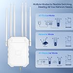AX3000 Outdoor WiFi Extender, Dual Band 6x8dBi Long Range Outdoor WiFi 6 Extender Signal Booster, Gigabit Outdoor Access Point, IP67 Weatherproof, with PoE, for Yard, Farm, Outdoor Camera