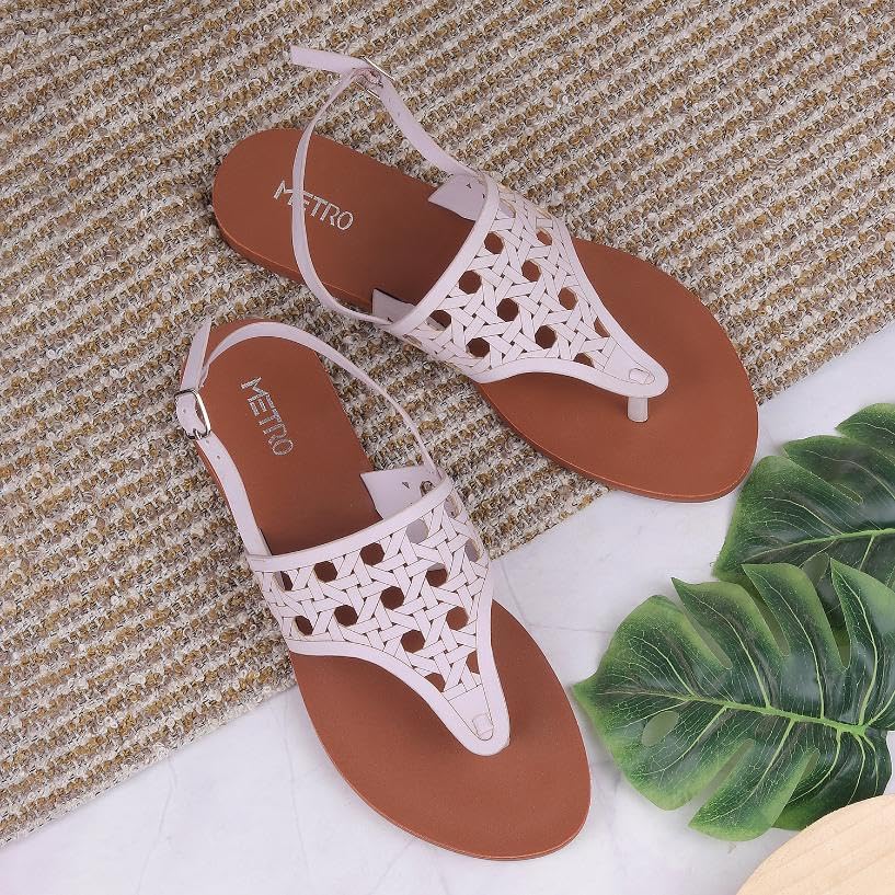 Image of Metro Women Synthetic Leather Flat Sandal