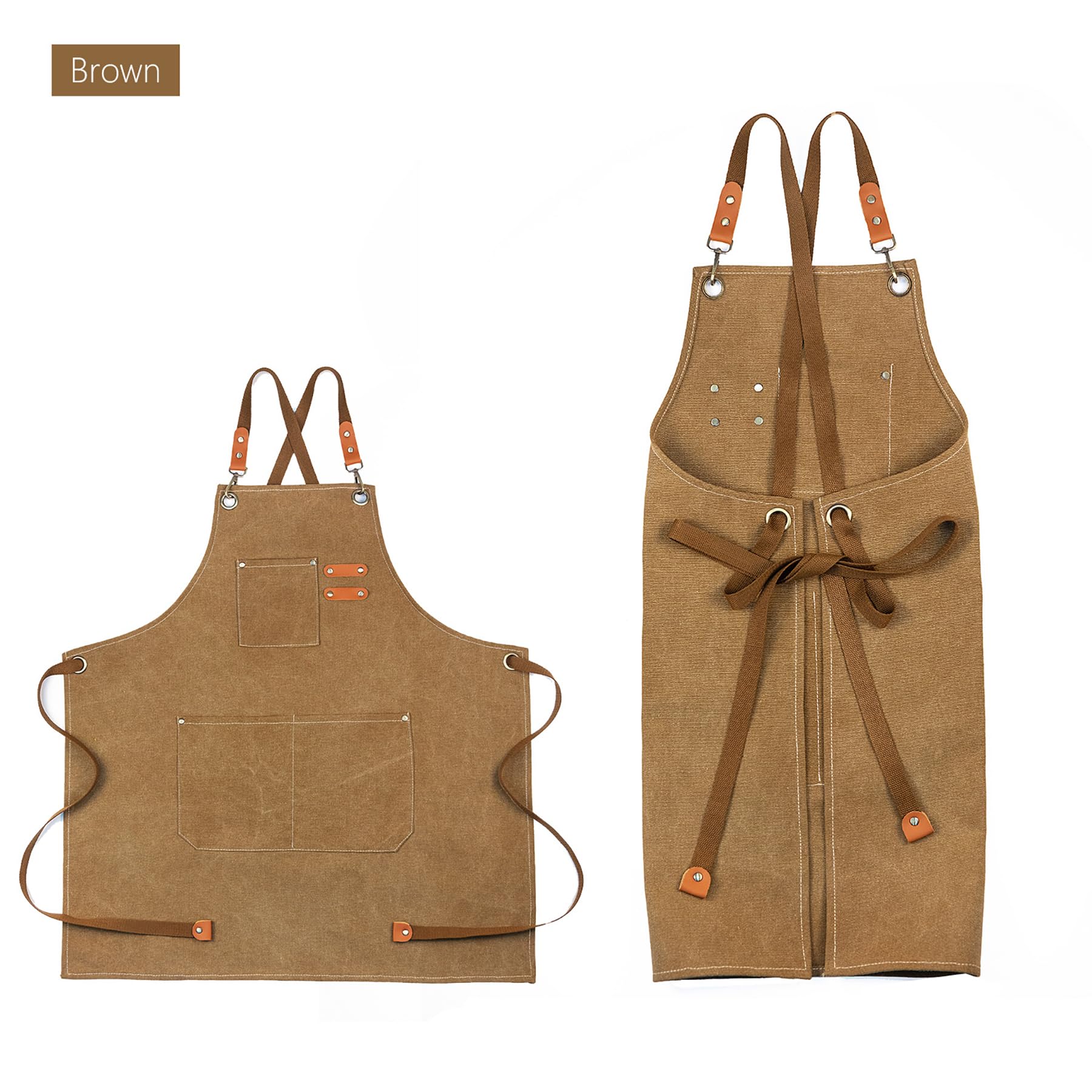 Kids Apron, Waterproof Cotton Canvas Kids Apron with Pockets, toddler boy aprons - Image 2