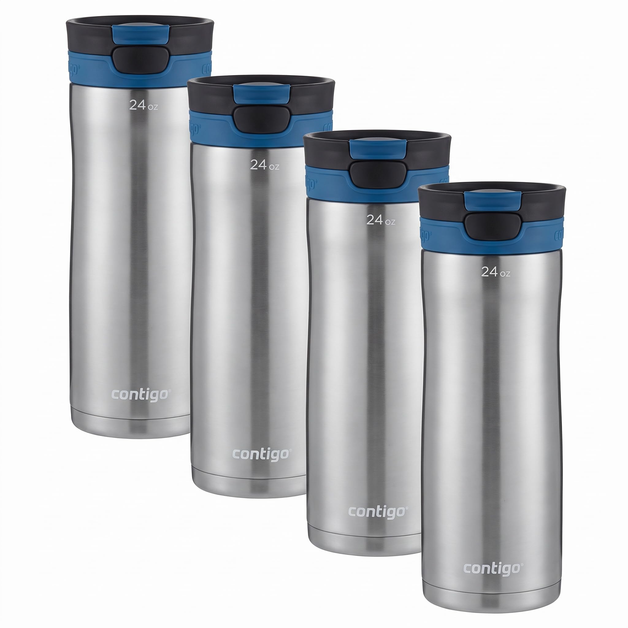 Contigo Cortland Chill 2.0, Stainless Steel with AUTOSEAL Lid | 24 oz | Pack of 4