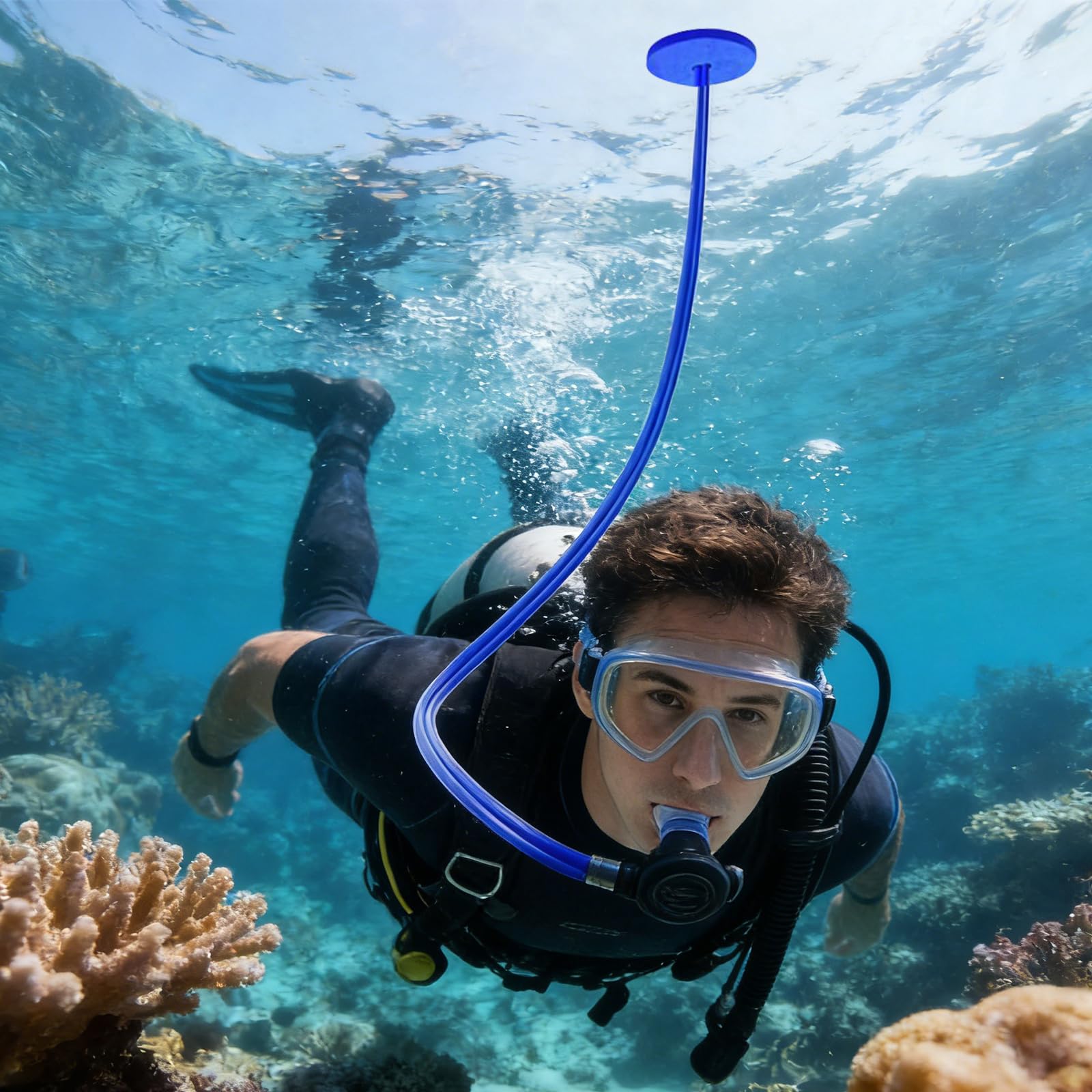 Tauch-Schnorchel-Atemschlauch, flexibel, faltbar, Unterwasser-Schnorchelausrüstung, tragbar, Schwimmen, Tauchen, Atemausrüstung für Freitauchen, Schwimmtraining