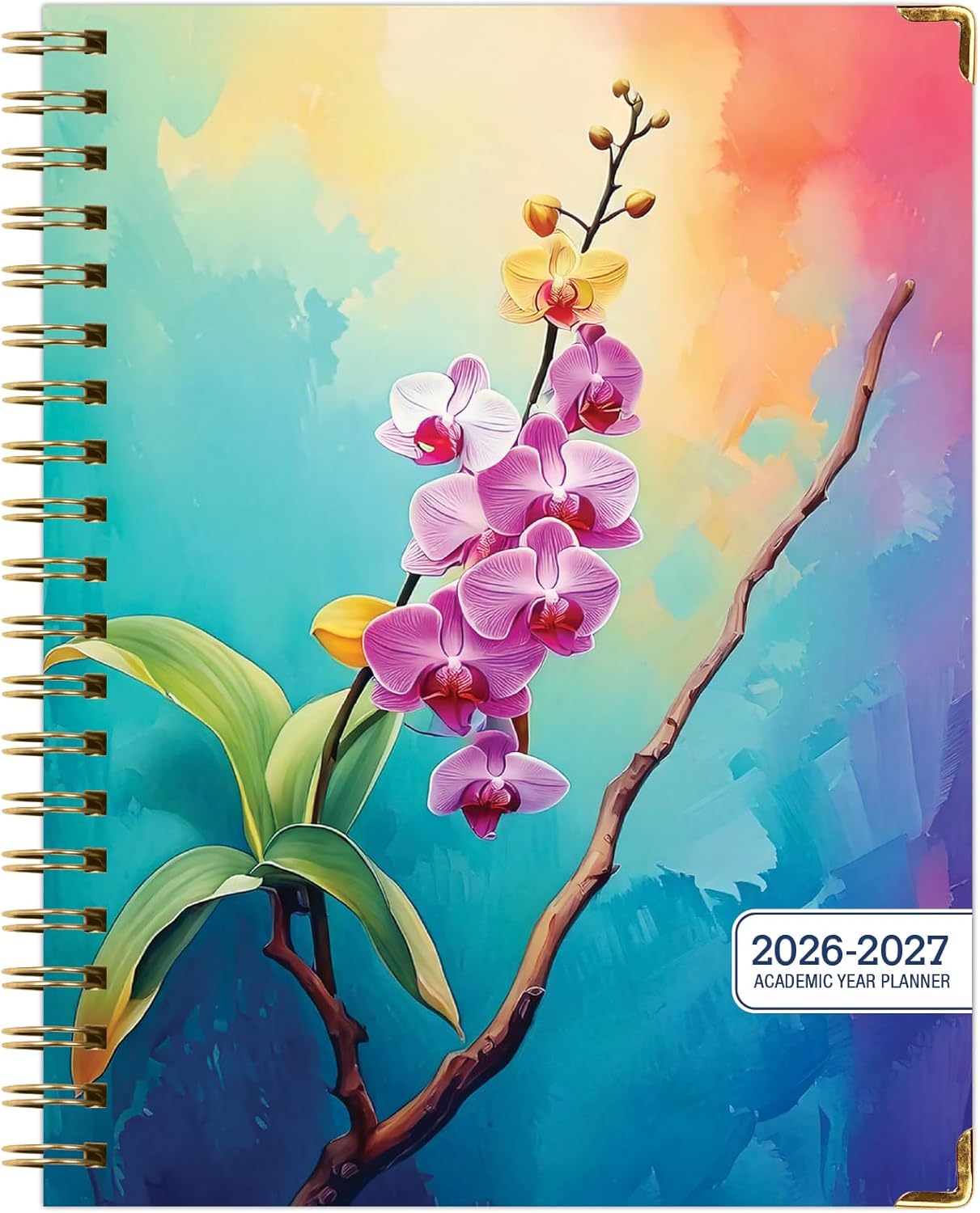 HARDCOVER Academic Year 2026-2027 Planner: 14 Months (May 2026 Through June 2027) 8.5"x 11" Daily Weekly Monthly Planner Yearly Agenda. Bookmark, Pocket Folder and Sticky Note Set (Orchid)