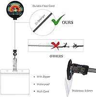 Vista 3 de Carrete de identificación con clip retráctil, carrete de clip de cocodrilo para enfermera con soporte vertical transparente para tarjeta