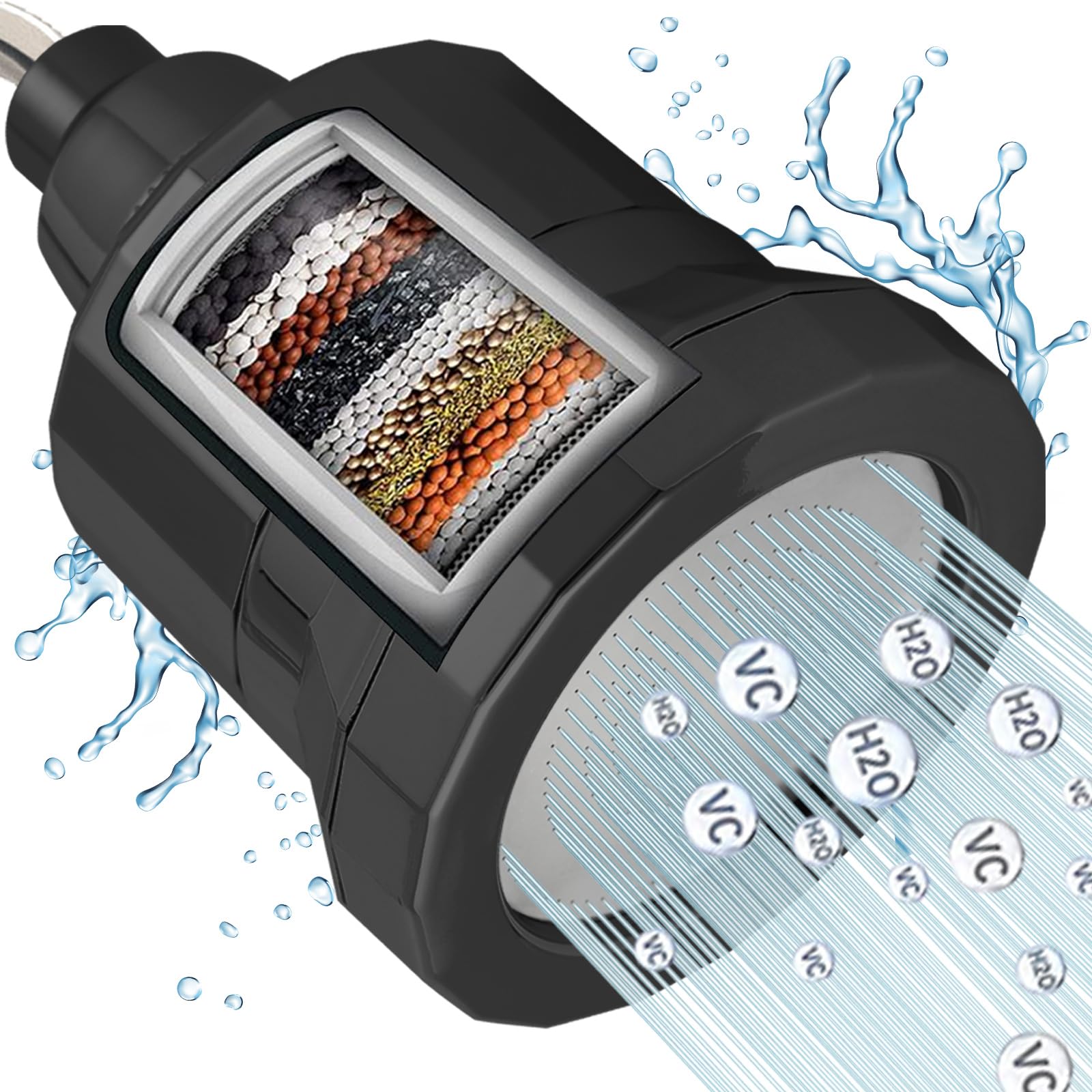 Filtro Per Soffione Doccia A 15 Stadi Con Filtro Per Soffione In Metallo E Vitam - Foto 5