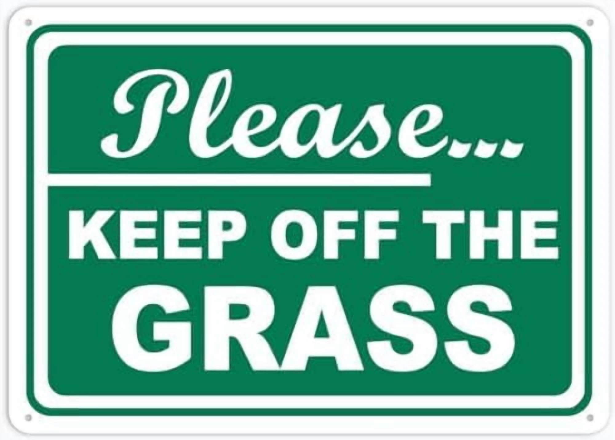 (2-Pack) Metal Tin Sign Please Keep Off The Grass Sign For 8""X12""
