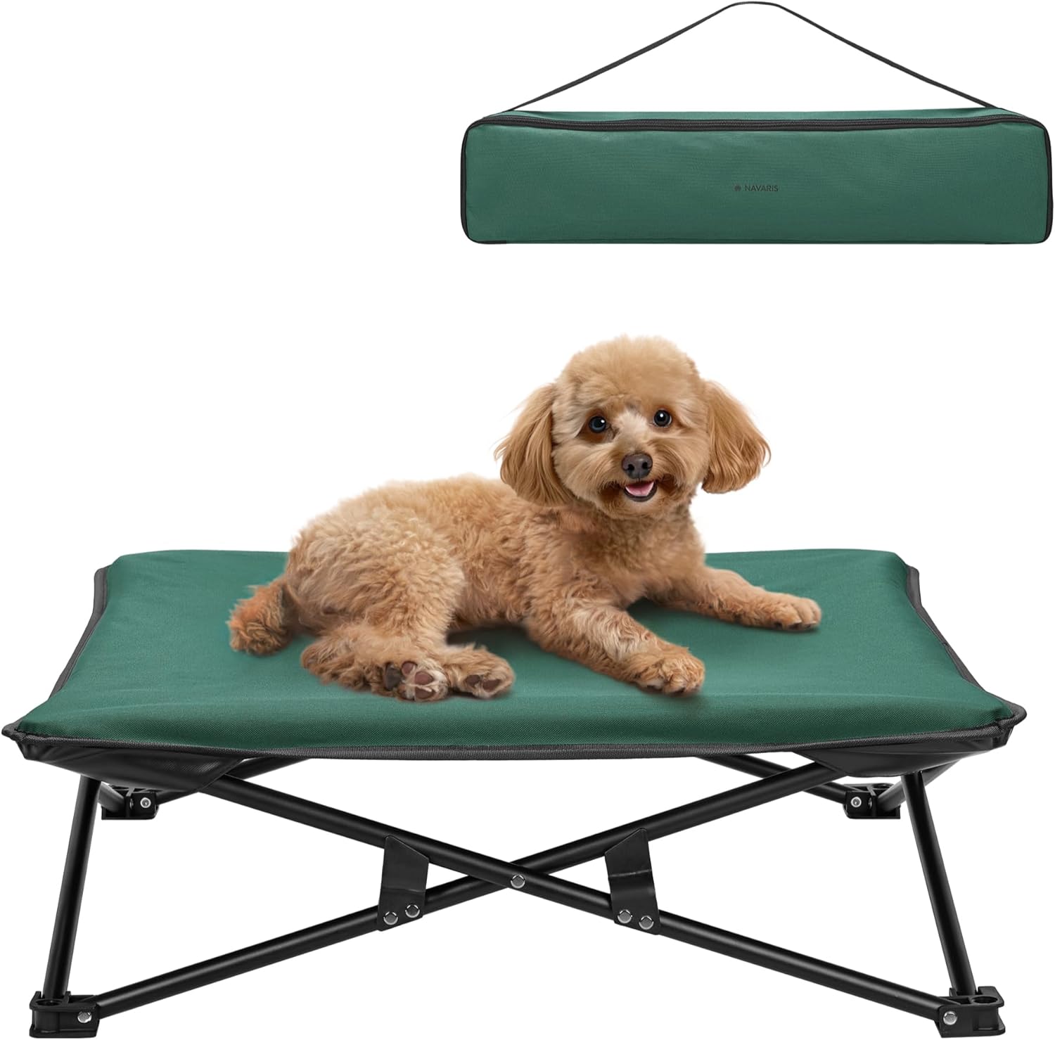 Navaris Portable Elevated Dog Bed with Carry Bag Medium Raised Dog