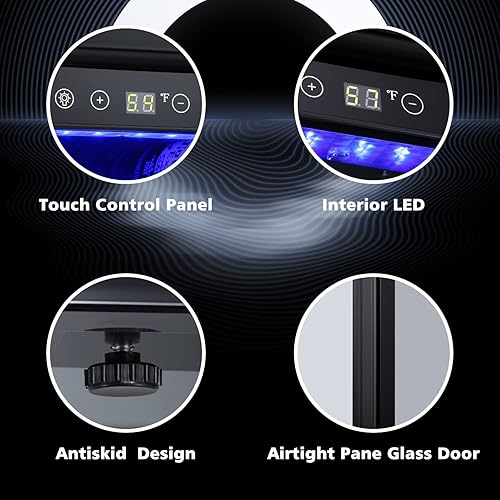 Miniatura 5 de ZAFRO Refrigerador enfriador de vino 120 latas para bebidas o vino de bajo ruido Noble negro independiente para apartamentos o cocina