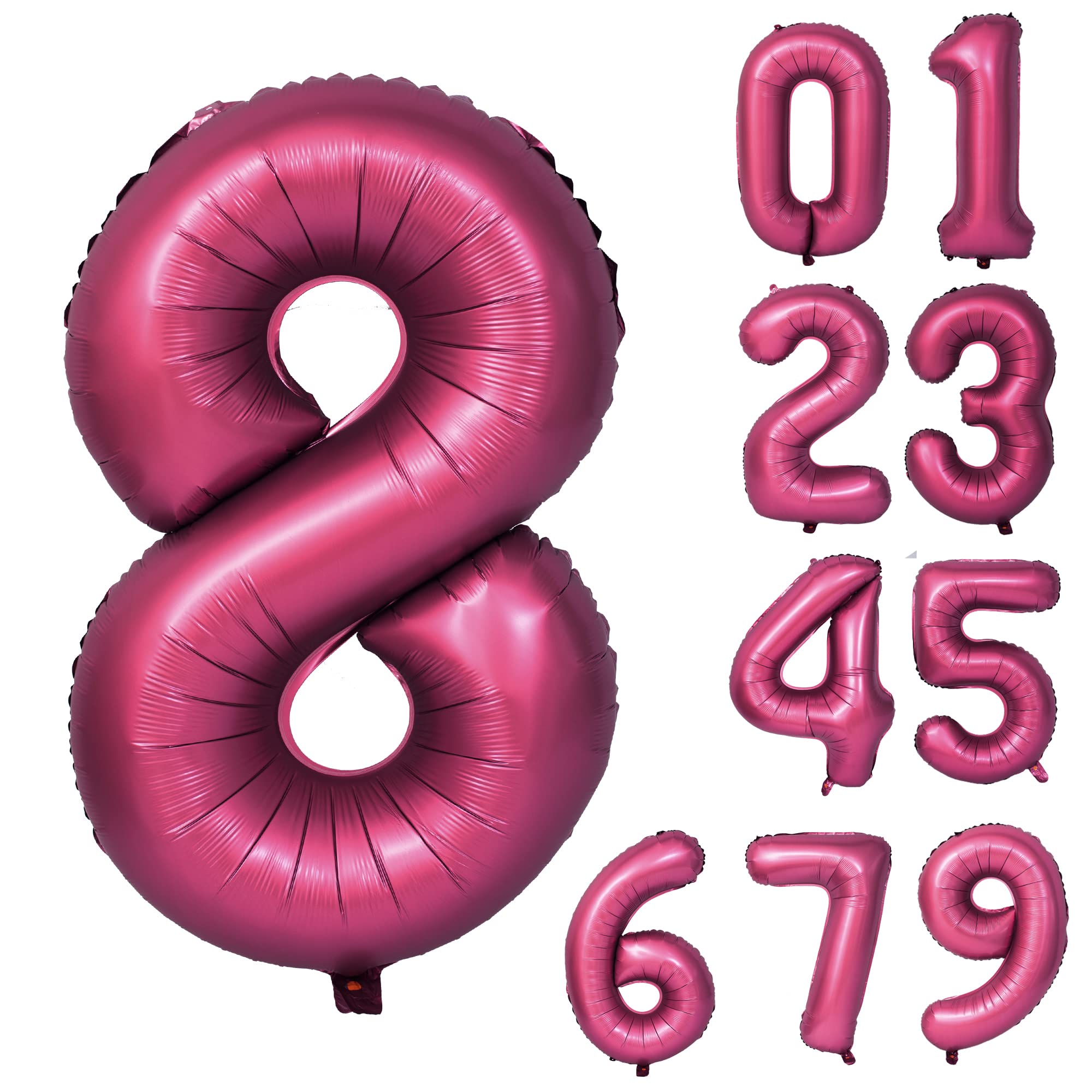 Red 0 balloon 40 Inch Giant Helium Foil Number 0 to 9 Red Balloon Birthday Wedding Party Digital Decorations (Number 0) — view 171