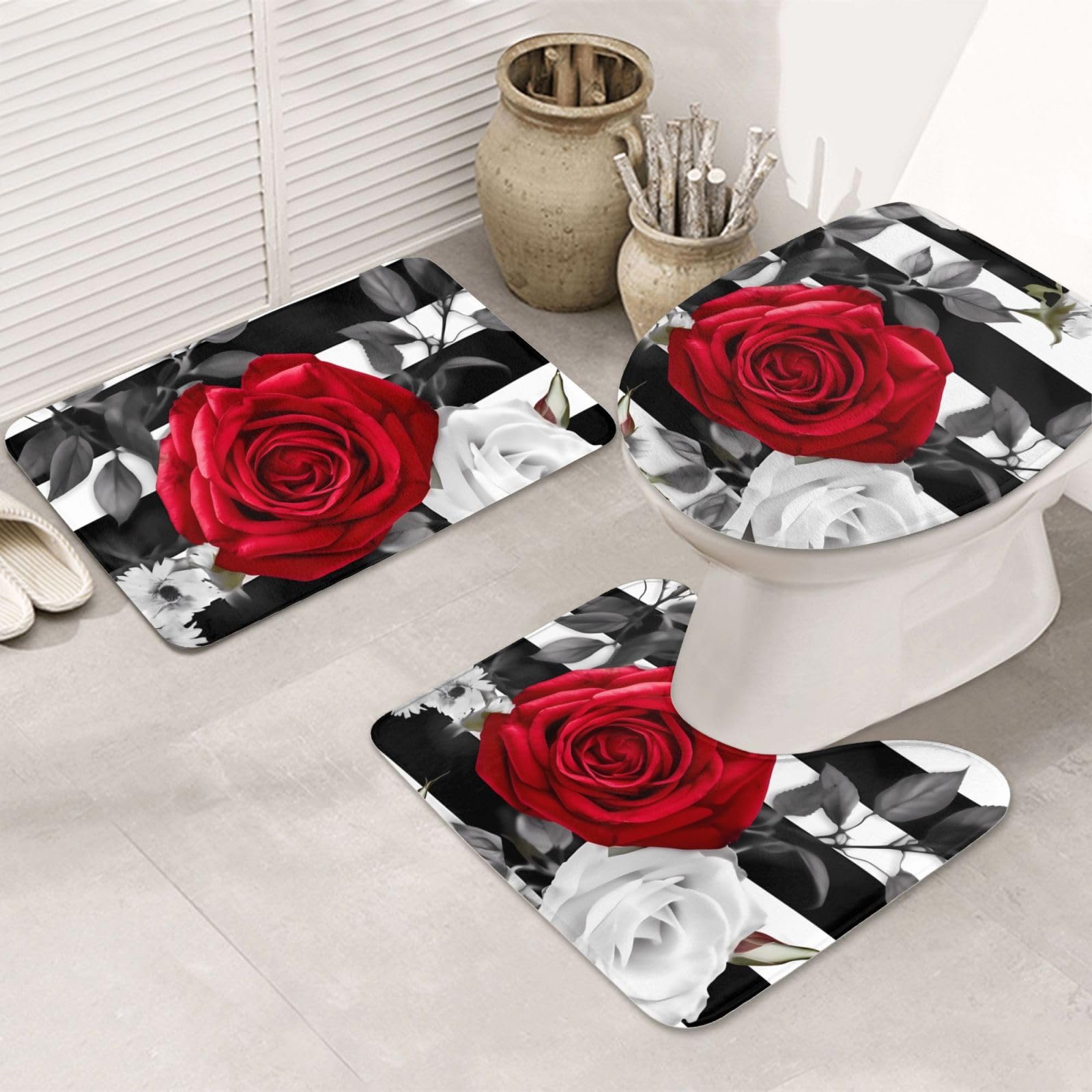 Tapis de salle de bain ultra absorbant lavable et antidérapant lot de 3 microfibre