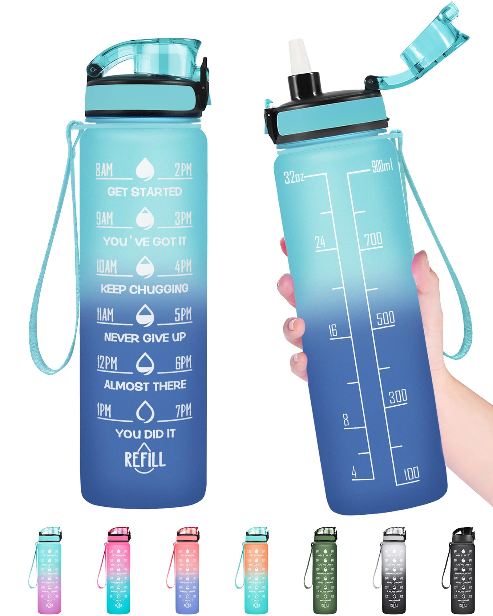 Enerbone 32oz Motivational Water Bottle - Leakproof & BPA-Free -18 Enerbone 32oz Motivational Water Bottle - Leakproof & BPA-Free -18