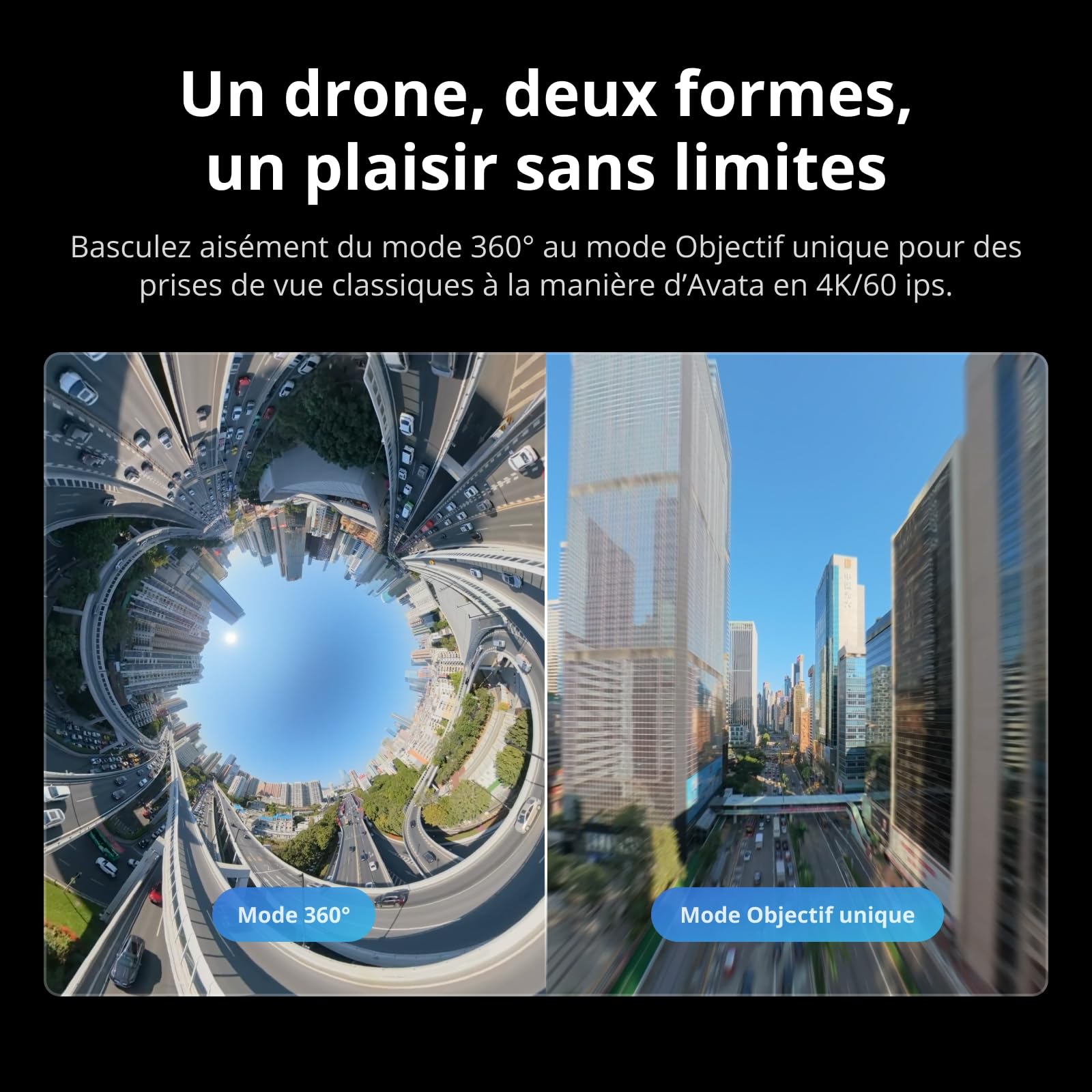 DJI Avata 360 Bundle Motion Fly More, drone 360° avec imagerie 360° 8K 1 pouce, drone caméra 360° avec protection d’hélices. Inclut Goggles N3 et RC Motion 3 pour contrôle de mouvement intuitif.