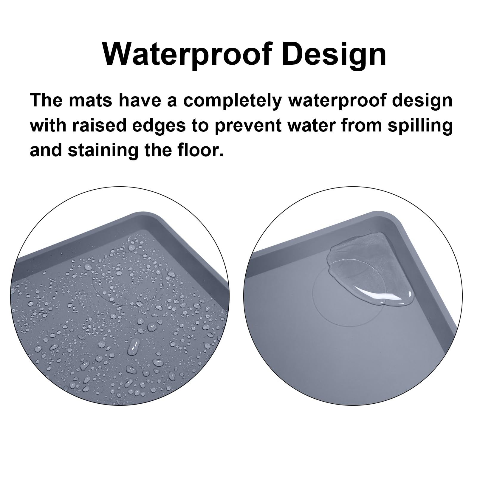 Tapis en silicone imperméable pour système de culture hydroponique d'intérieur, facile à nettoyer et antidérapant, 100 x 60 cm, gris