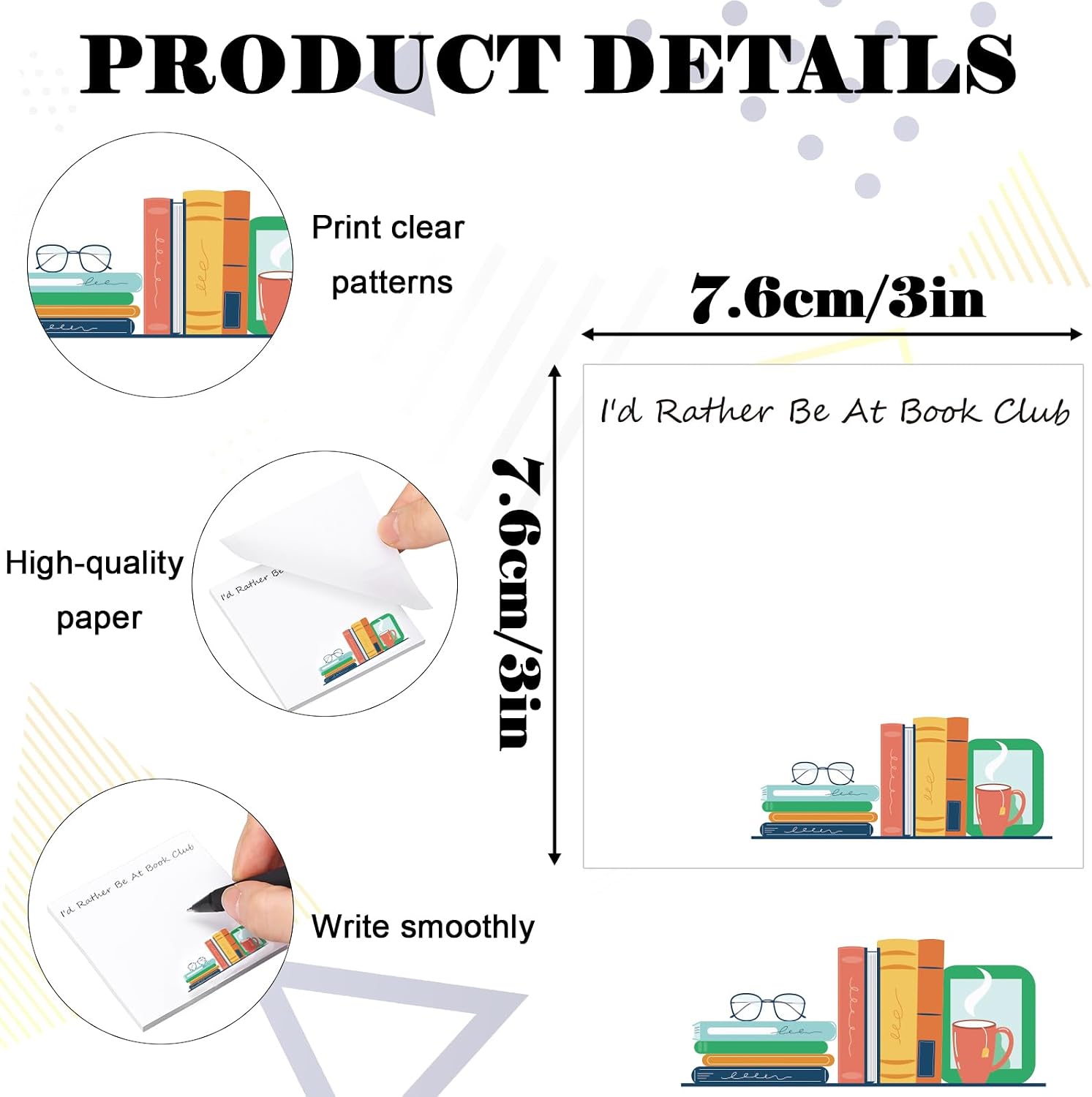 Colarr 12 Pcs Book Club Gifts Sticky Notes for Reading Club, Modern Style image 2