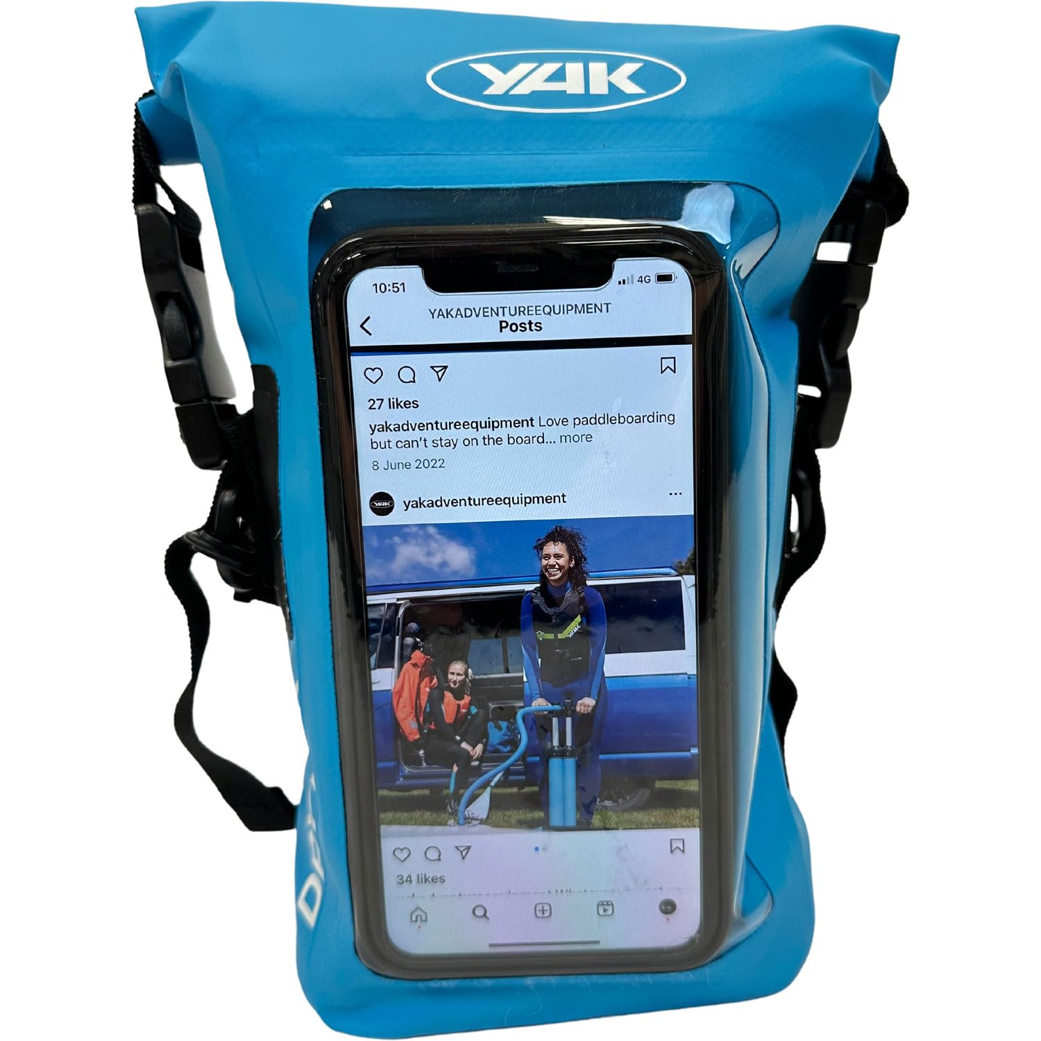 Yak Kayak & Kayaking - Drypak Phone Pouch - Blue - Unisex - Room for Lots of Snacks!