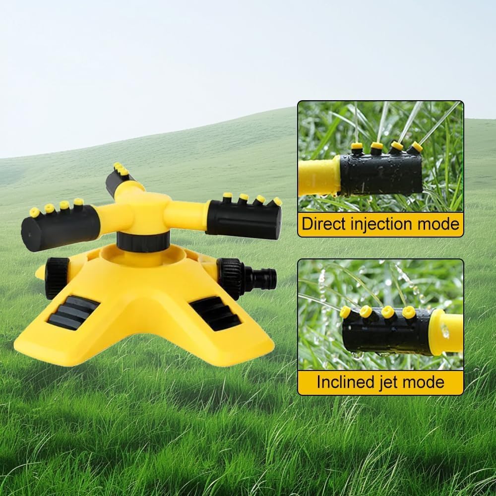 2025 Upgraded 360° Adjustable Garden Sprinkler – Multi-Pattern Lawn & Yard Water Spray for Plant Irrigation, Kids Play, Pets Cooling | Durable Rotation with Customisable Range | UK Outdoor Use (1)