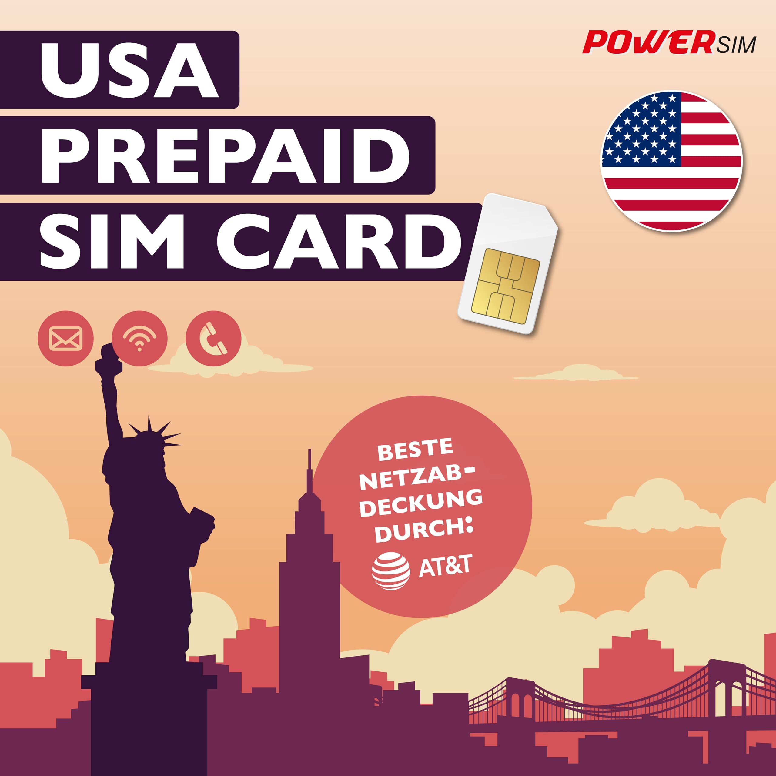 AT&T USA Simkarte eSIM 30 Tage 30GB