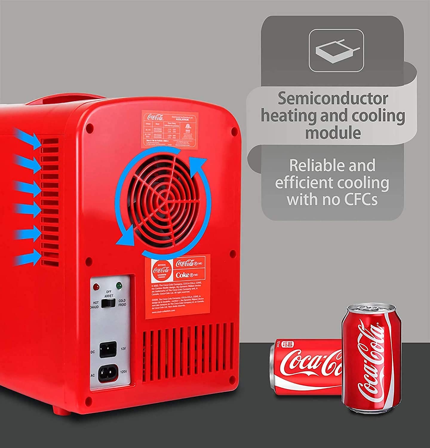 Coca-Cola Mini Fridge for Bedroom, Portable Cooler & Warmer - 4 L/ 6 ...