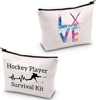 JYTAPP Hockey Player Survival Kit Cosmetic Bag Hockey Gifts Hockey Player Makeup Case Ice Hockey Cosmetic Bag Travel Zipper Pouch Hockey Team Gift