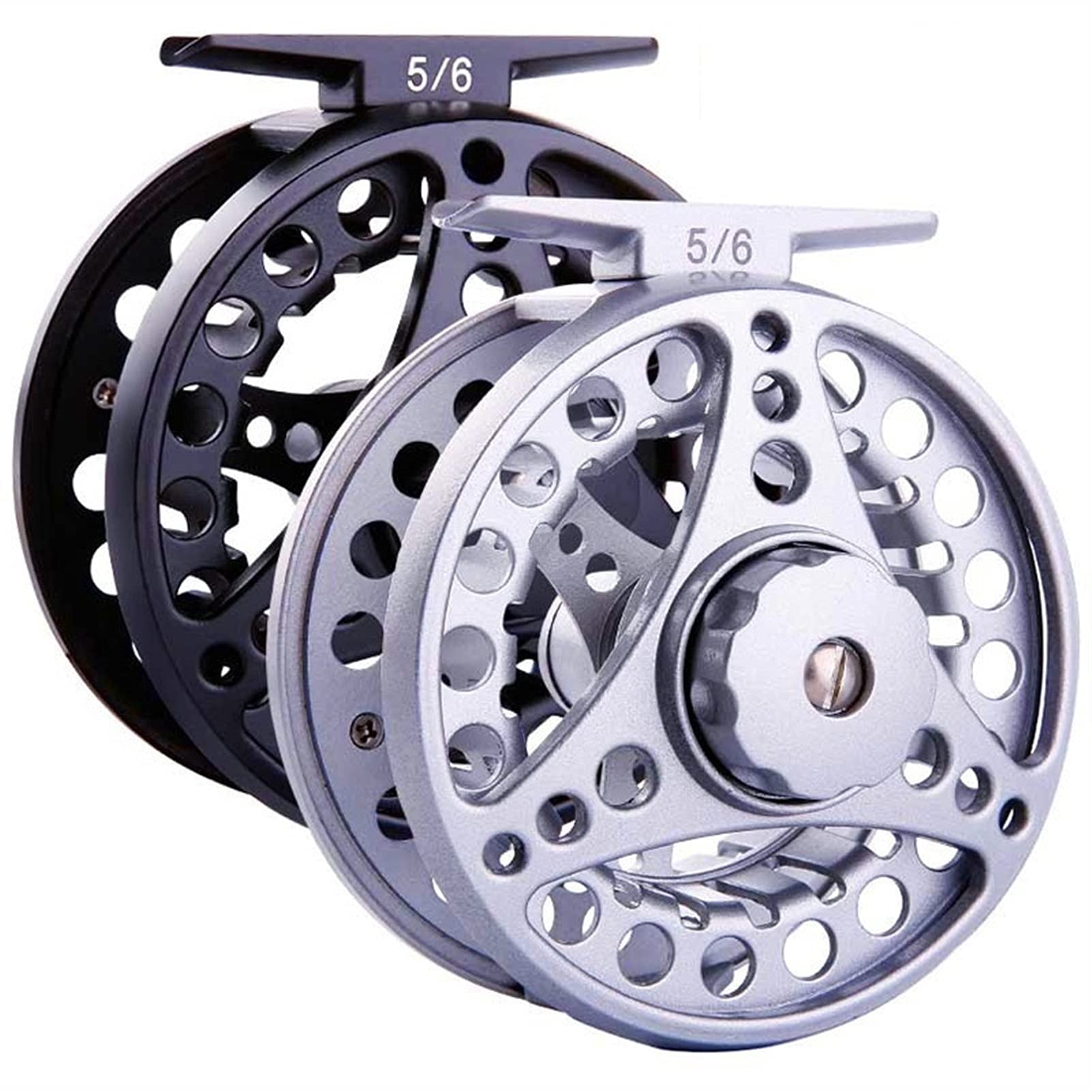 Fliegenfischerrad Fliegenfischspulen CNC -Mach gezeigte große Laube Fly Rolle Fliegenfischen Angelgerät Zubehör Fliegenfischen Rolle (Color : Silver)