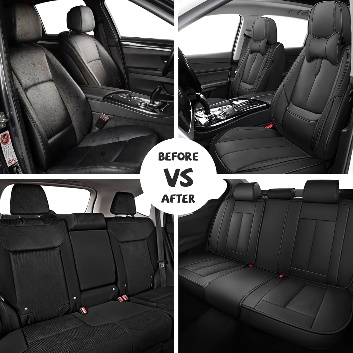 ILMO Nappa Leather Car Seat Covers Fit for Toyota Camry LE Nightshade SE XLE XSE 2000-2026– Waterproof & Scratch-Resistant Seat Cover - Full Coverage Chair Covers (Classic Black, Luxury Full Set)