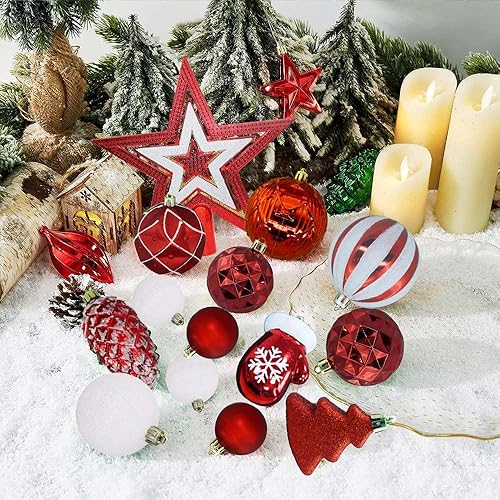 Miniatura 3 de Christmas Ball Ornaments 100PCS Ornaments for Christmas Tree Shiny Matte Glitter Decorations Balls with Hanging Loop for Holiday Wedding Party