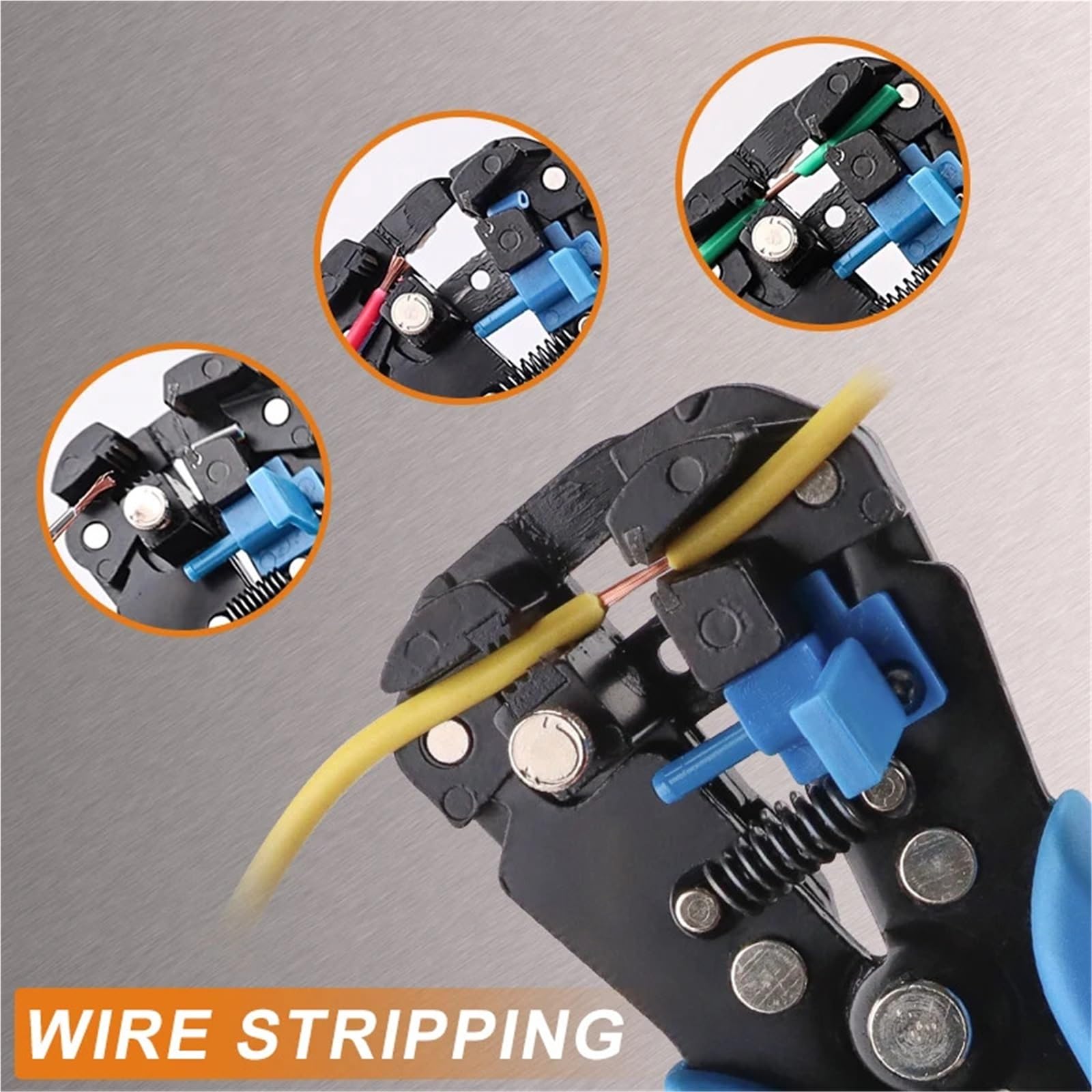 Pelacables 24-10 AWG (0,2-6 mm²) YE-1SE, herramienta pelacables automática 3 en 1, con función de corte y crimpado.
