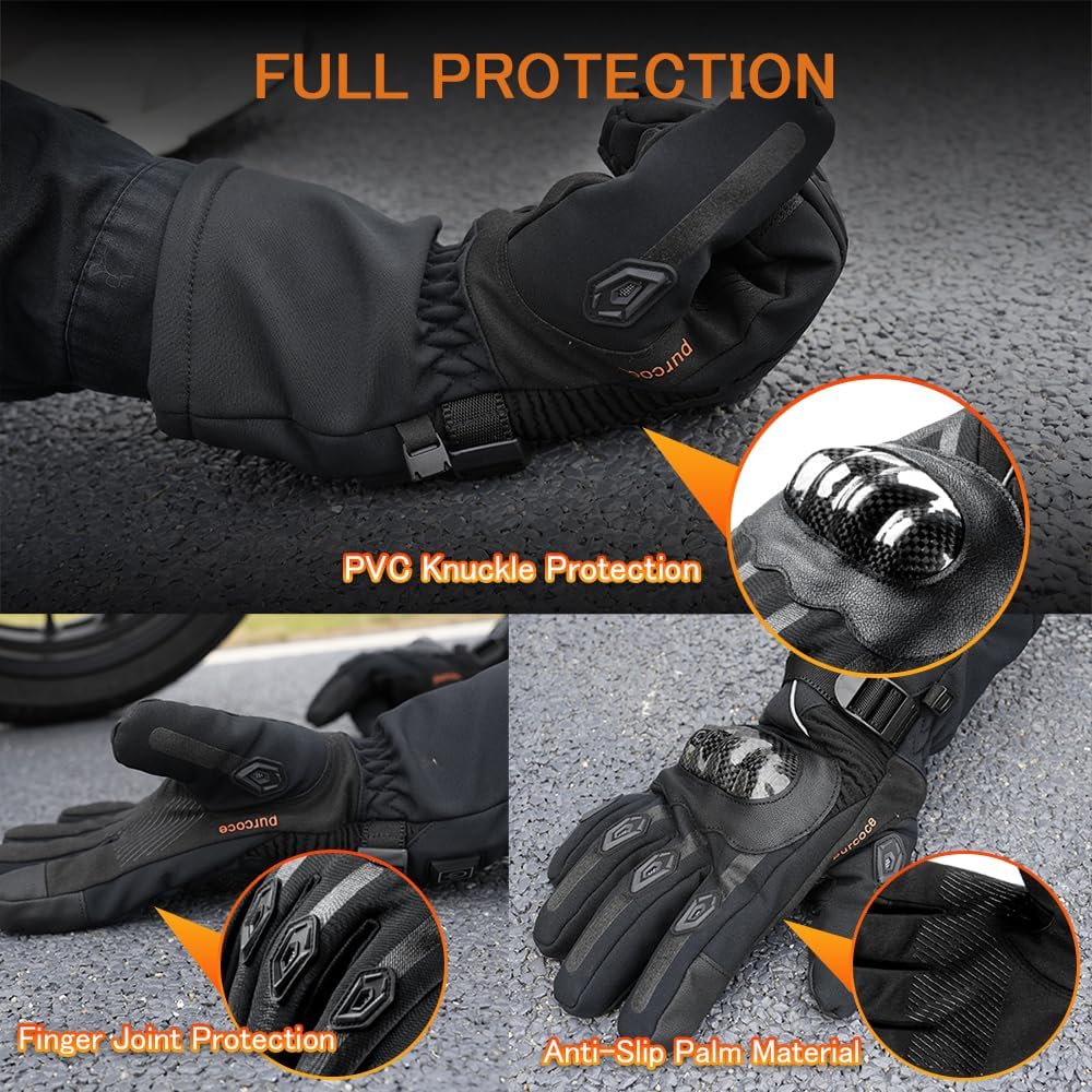 Heated Gloves for Men & Women - Rechargeable Batteries, Electric, Touchscreen, Waterproof, Windproof, Non-Slip, Skiing, Cycling, Fishing