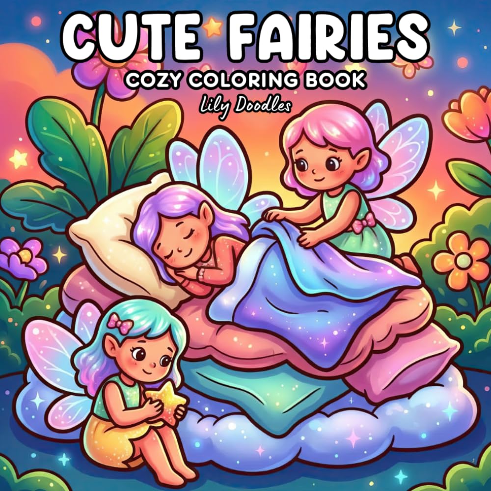 Cute Fairies: Cozy Coloring Book with Adorable Magical Scenes for Calm and Creative Moments (Cozy Fairies)